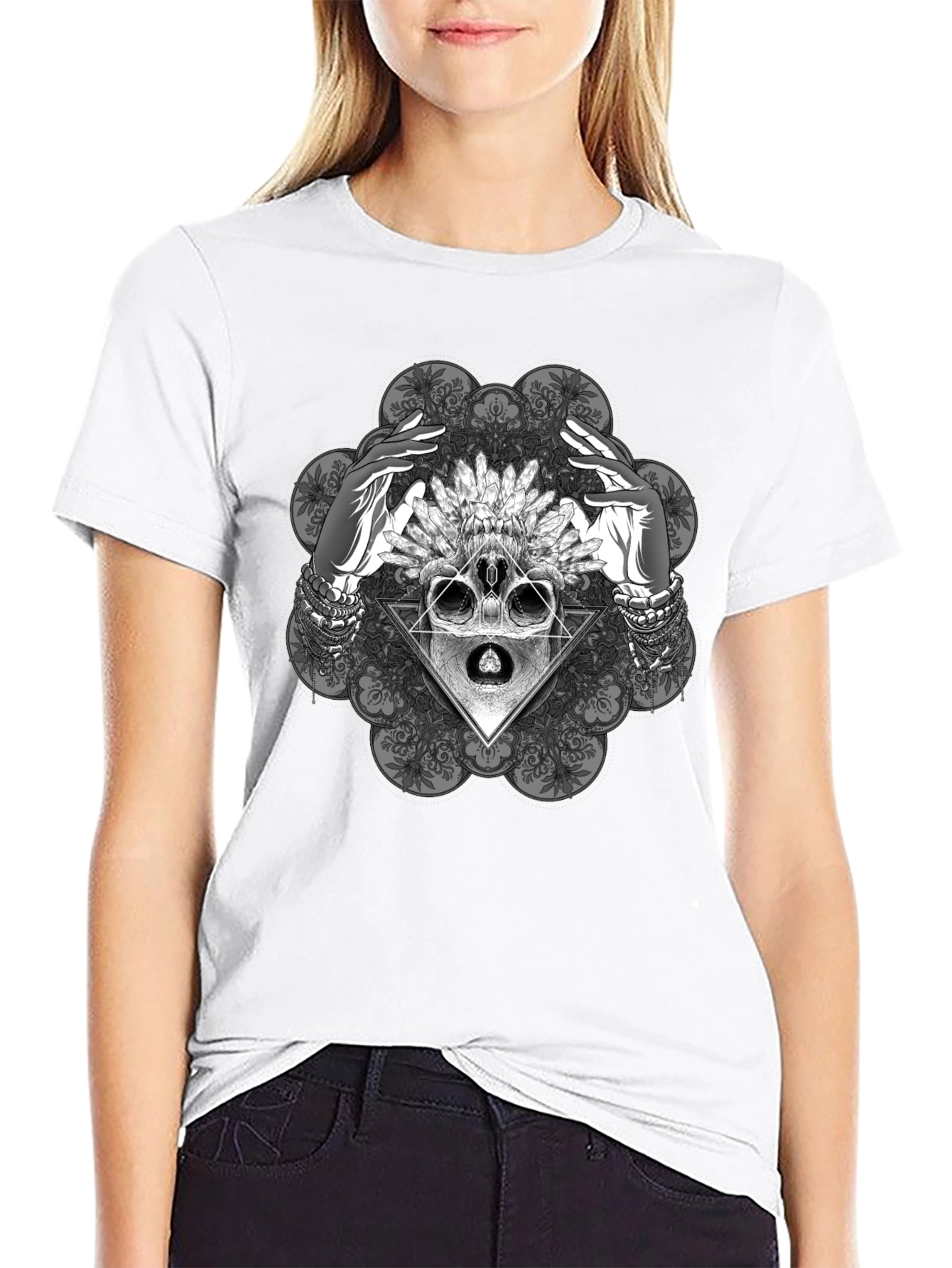 Mystic Skull Graphic Tee - Black