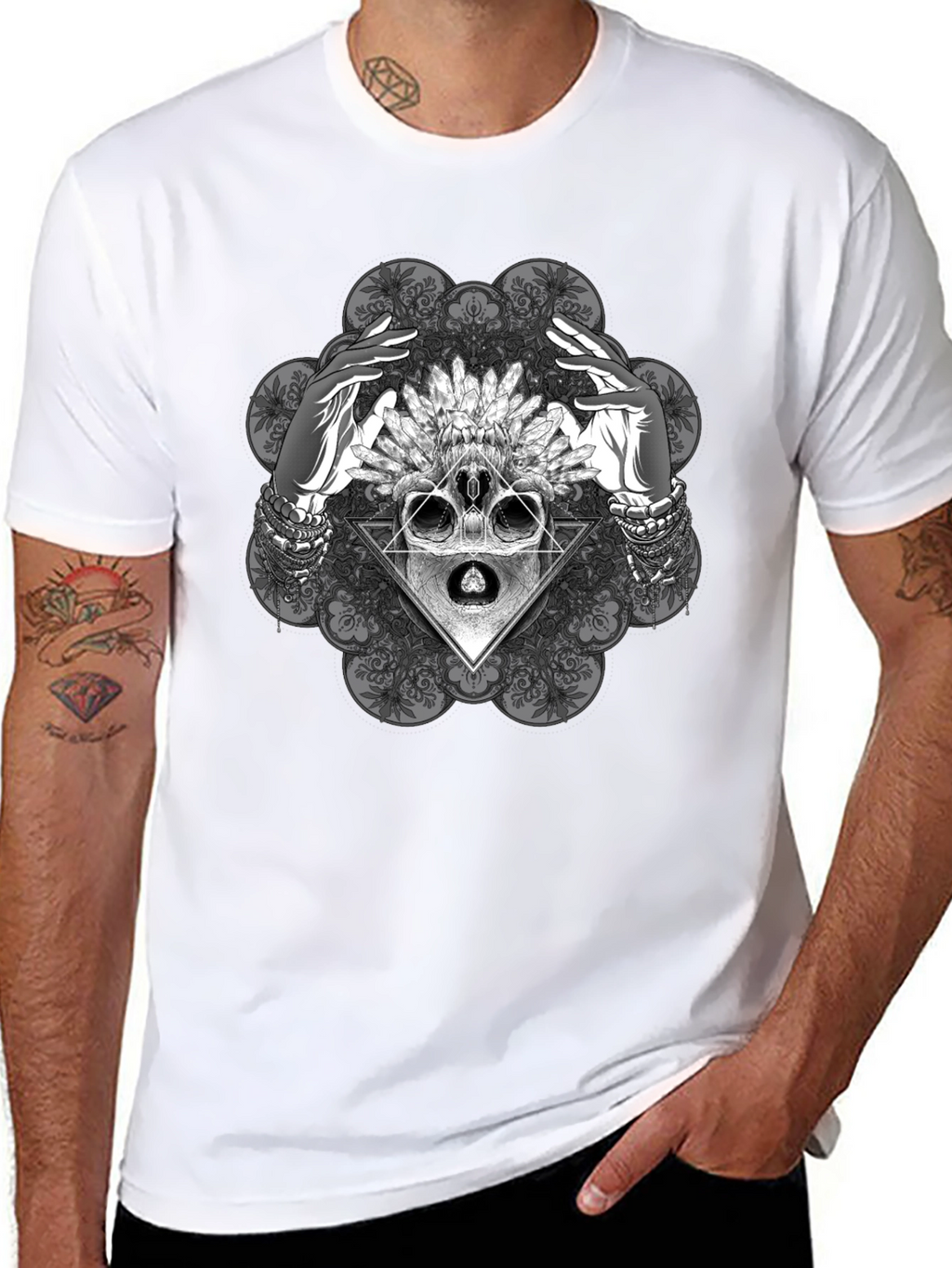 Mystic Skull Graphic Tee - Black