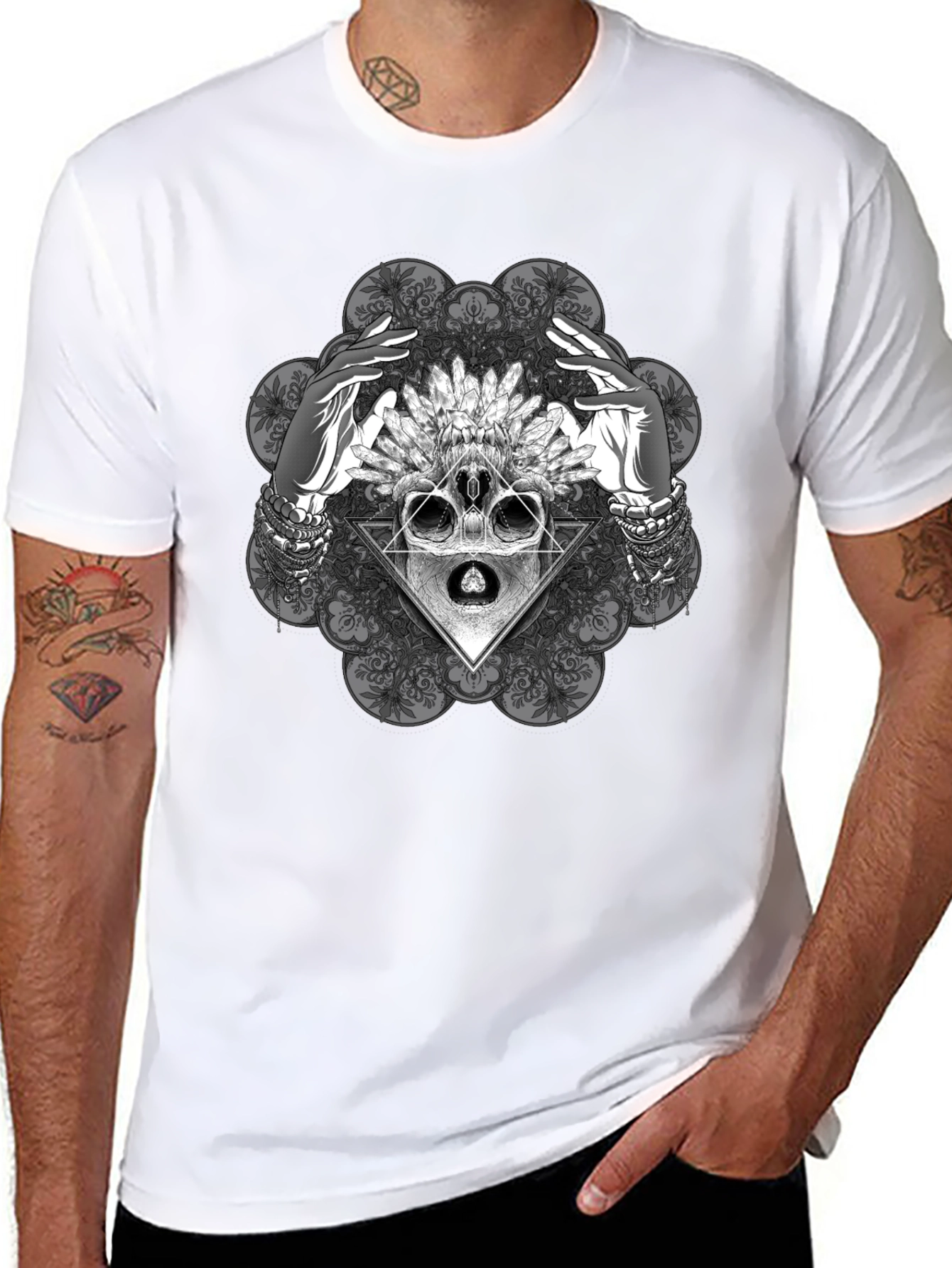 Mystic Skull Graphic Tee - Black