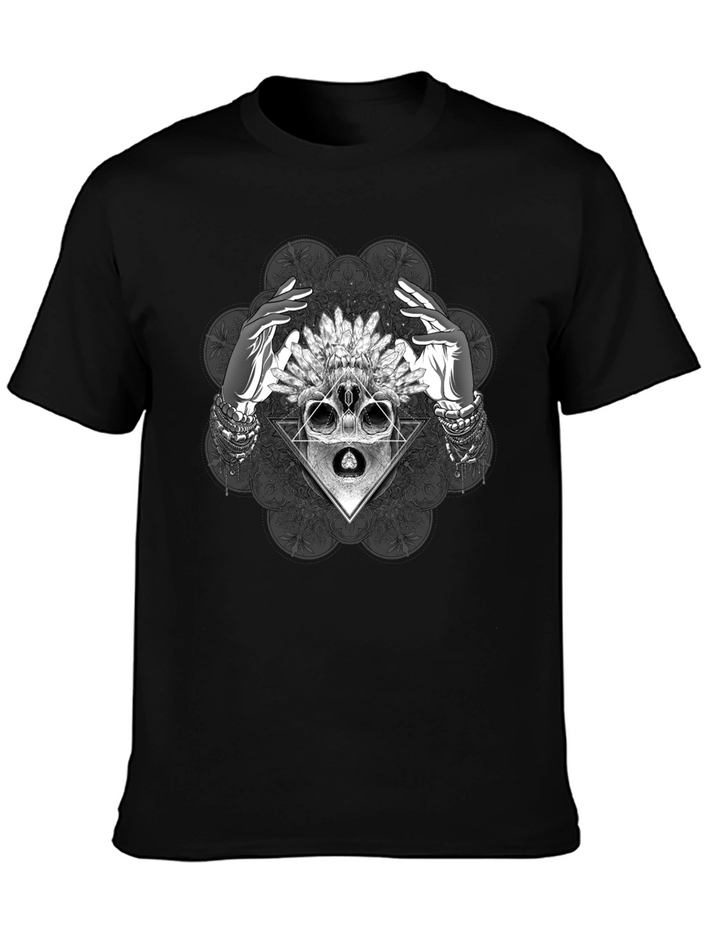 Mystic Skull Graphic Tee - Black