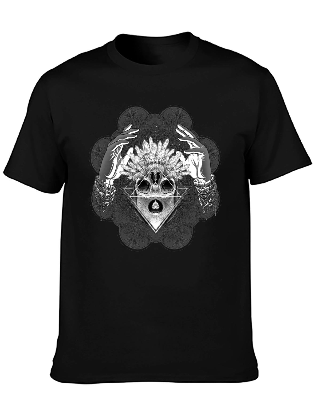 Mystic Skull Graphic Tee - Black