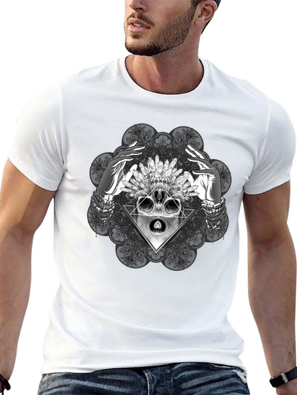 Mystic Skull Graphic Tee - Black