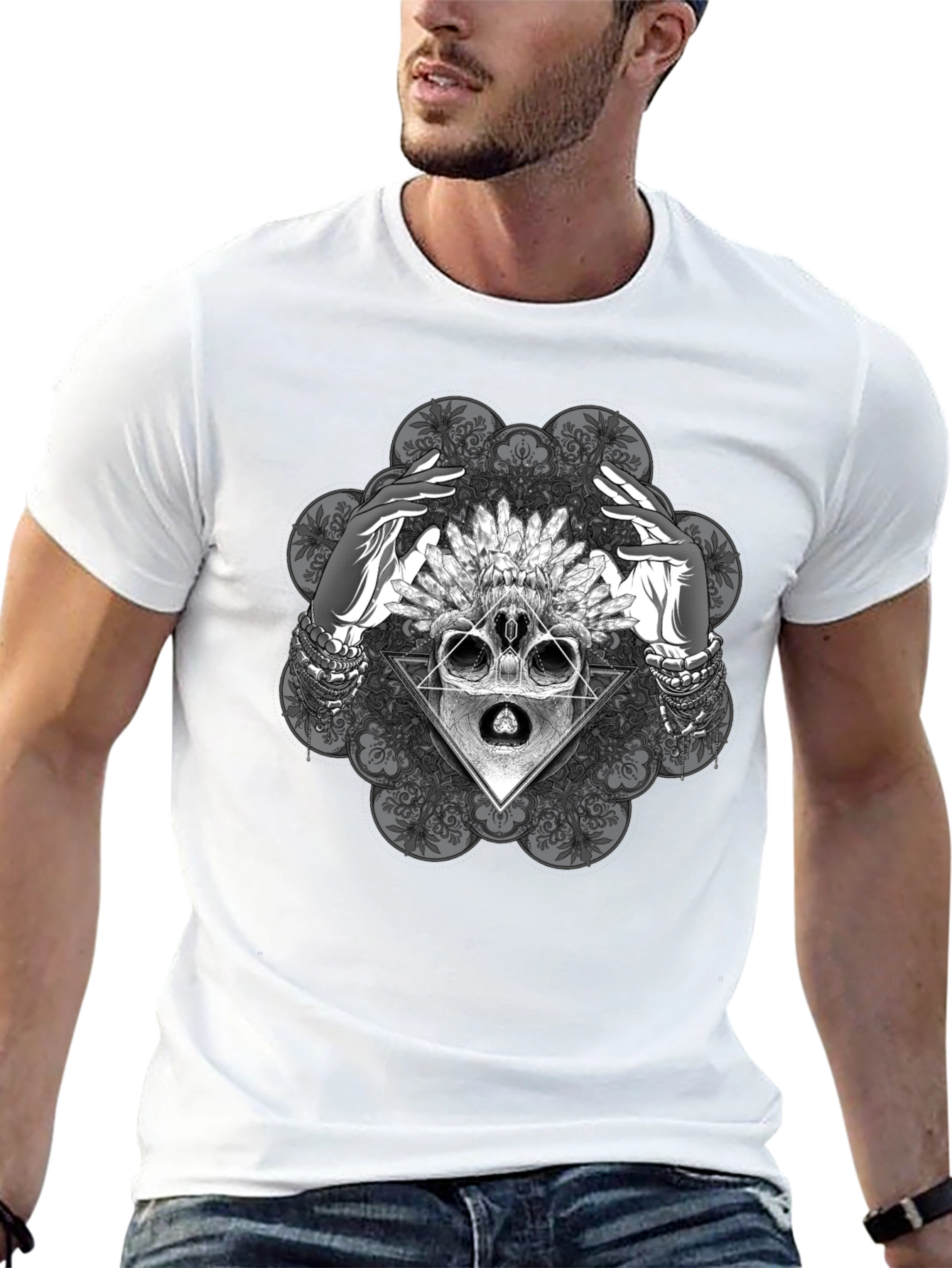 Mystic Skull Graphic Tee - Black