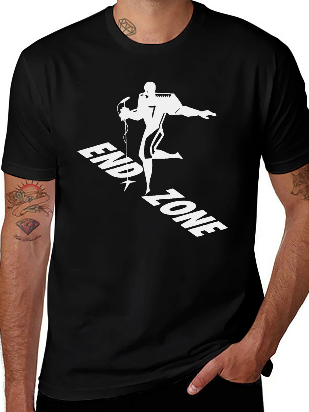 End Zone Football Graphic T-Shirt