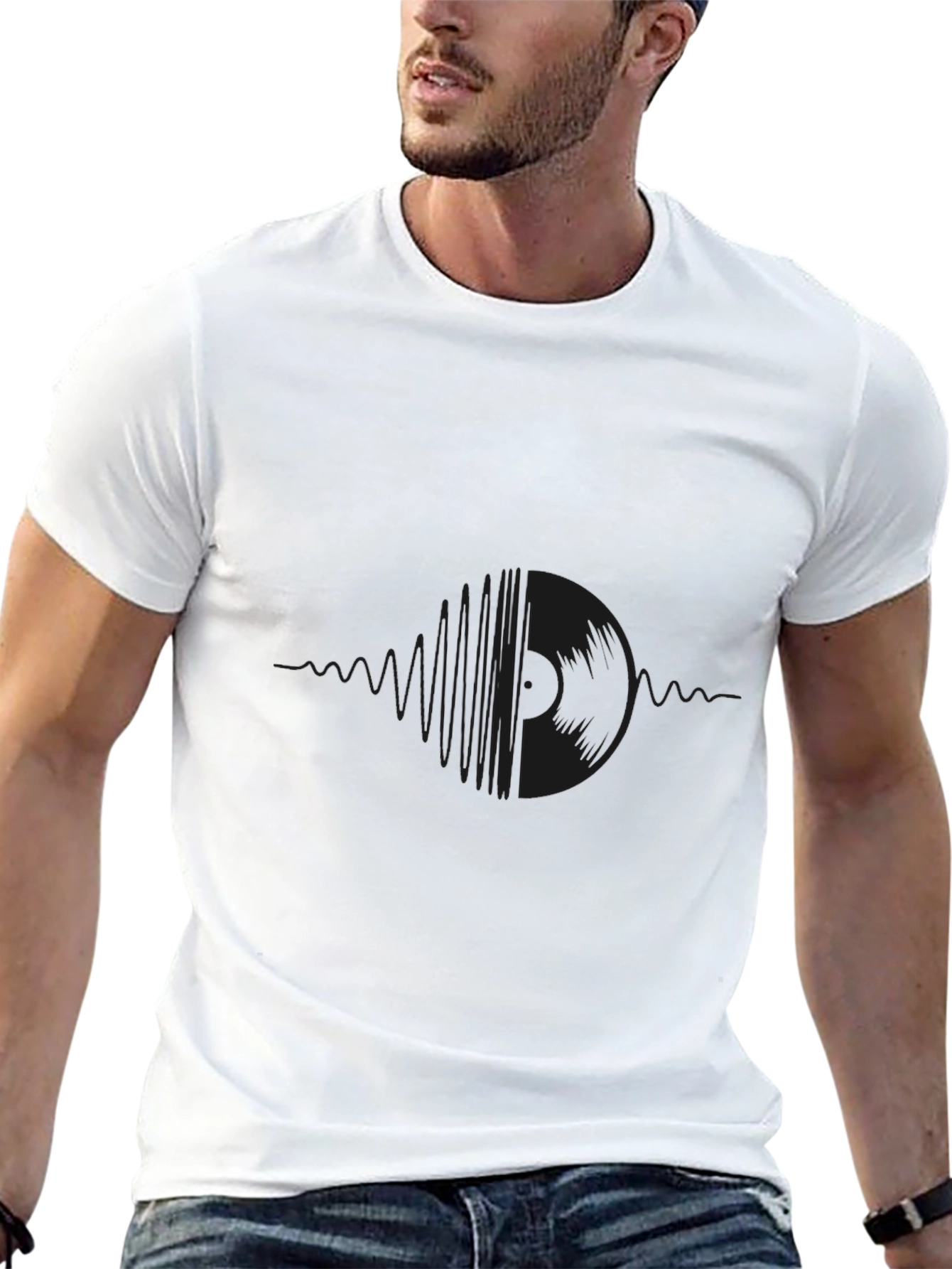 Black Vinyl Record Wave T-Shirt