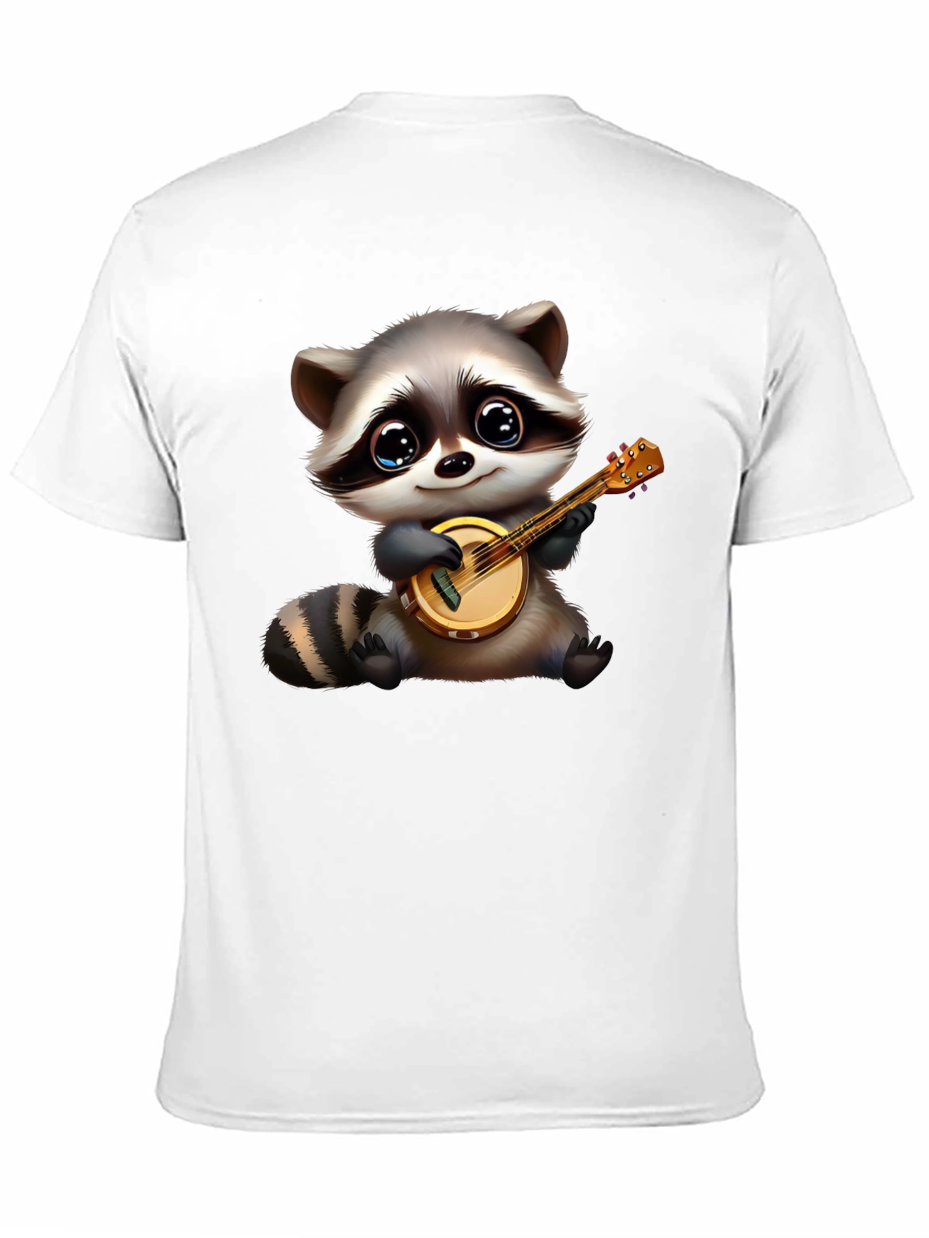 Cartoon Raccoon Playing Banjo Graphic T-Shirt