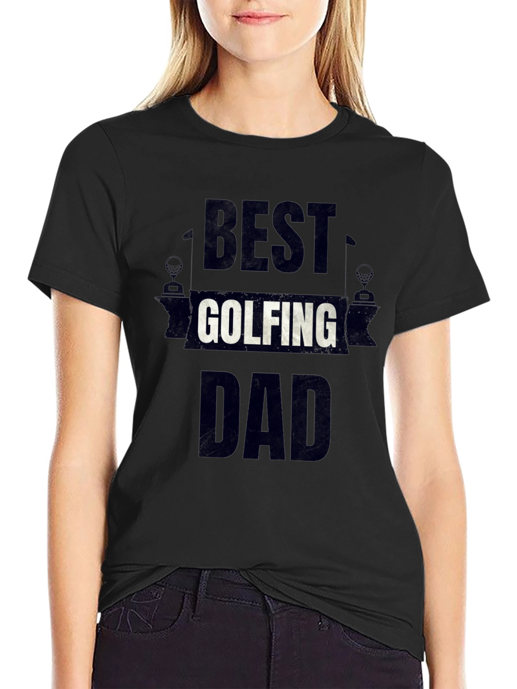 Best Golfing Dad Black T-Shirt