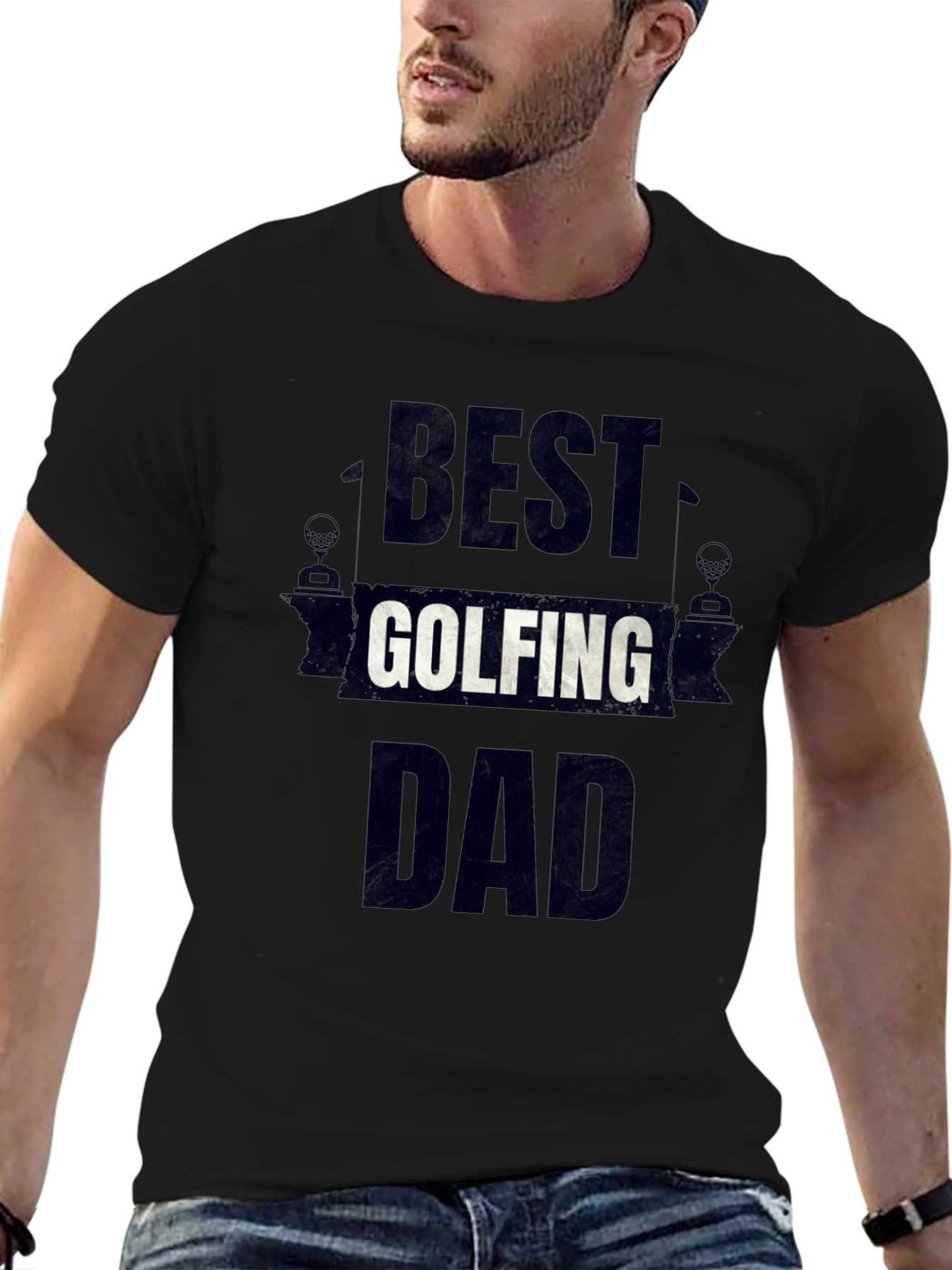 Best Golfing Dad Black T-Shirt