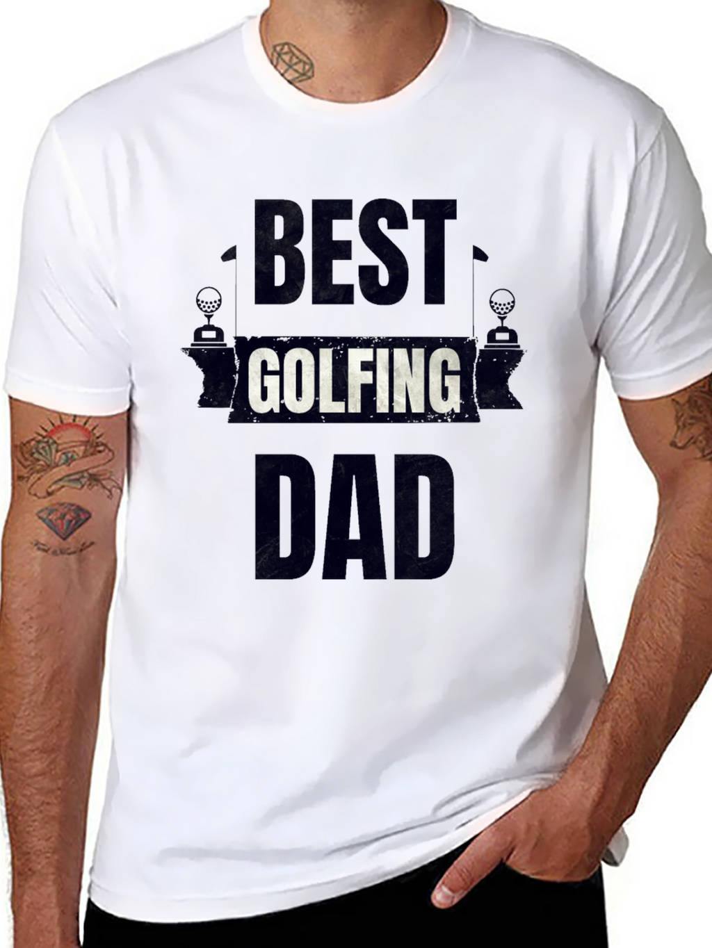 Best Golfing Dad Black T-Shirt