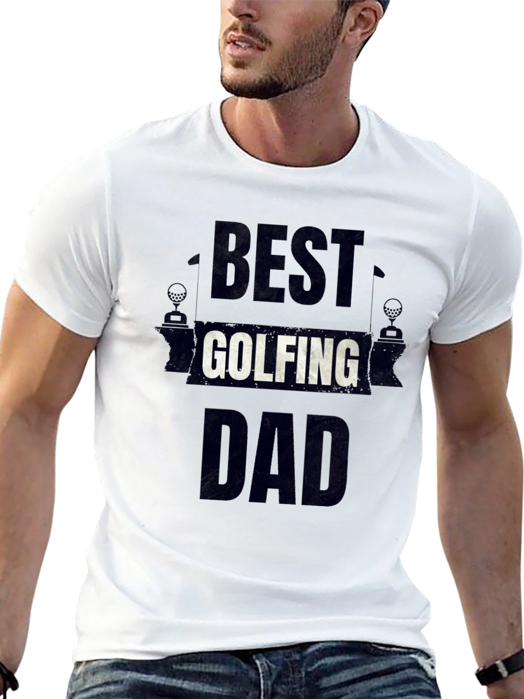 Best Golfing Dad Black T-Shirt