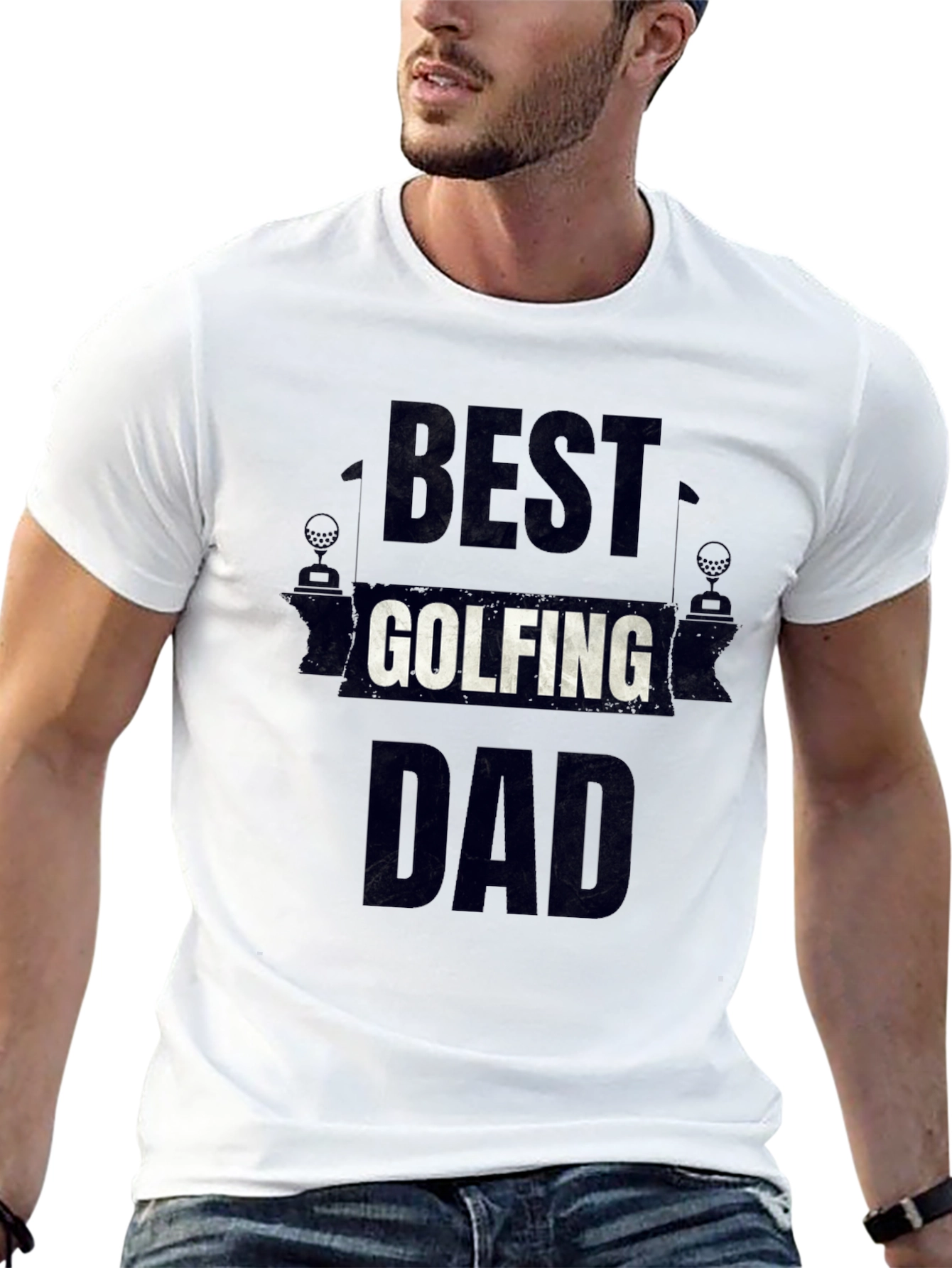 Best Golfing Dad Black T-Shirt