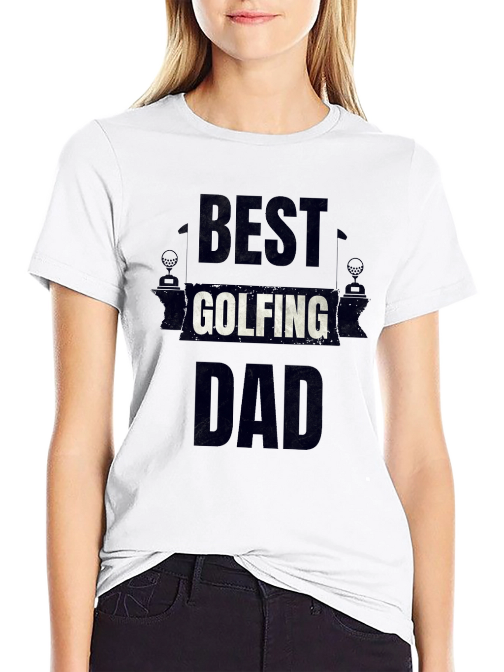 Best Golfing Dad Black T-Shirt
