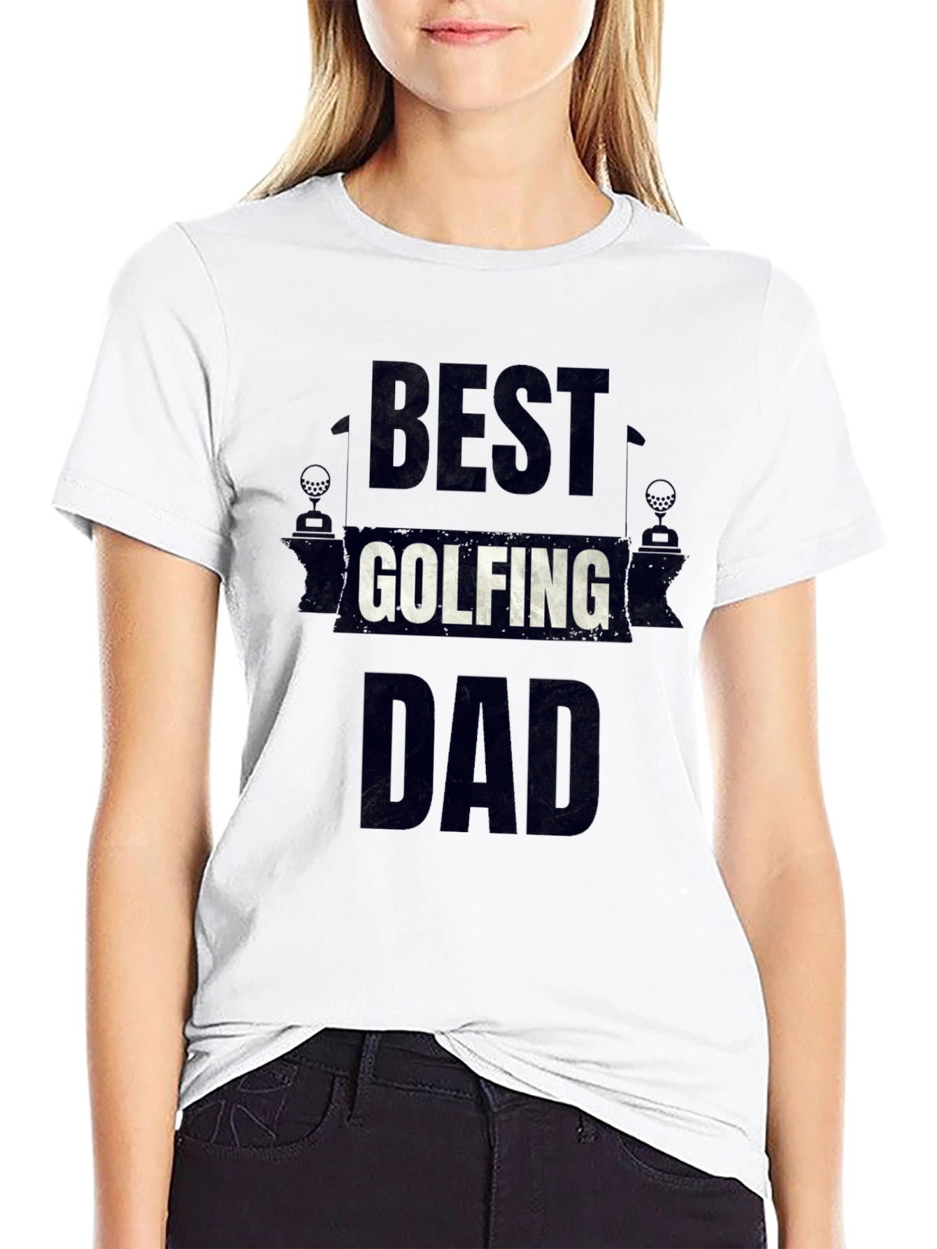 Best Golfing Dad Black T-Shirt