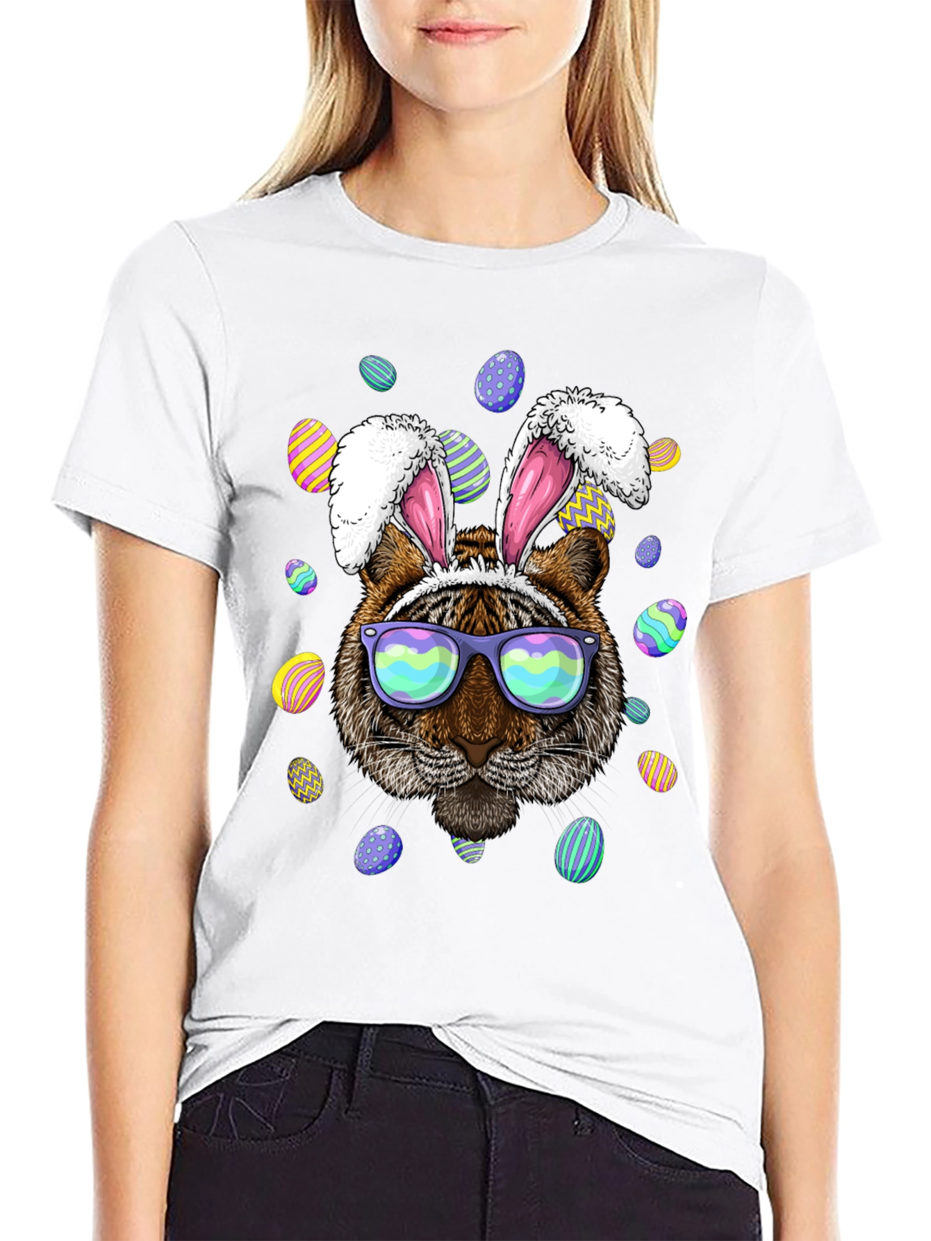 Easter Tiger Bunny Ears T-Shirt