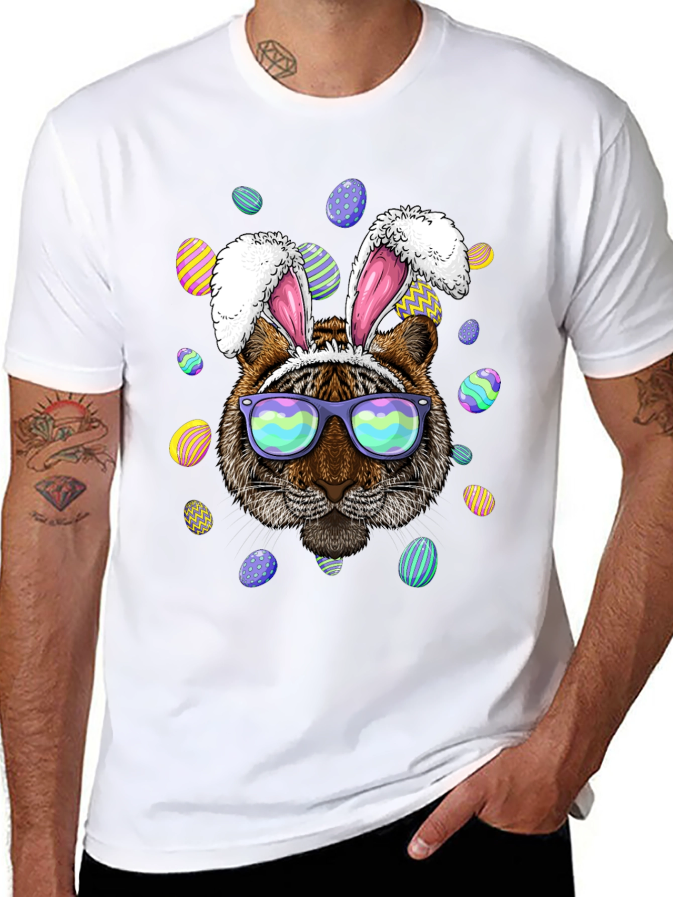 Easter Tiger Bunny Ears T-Shirt