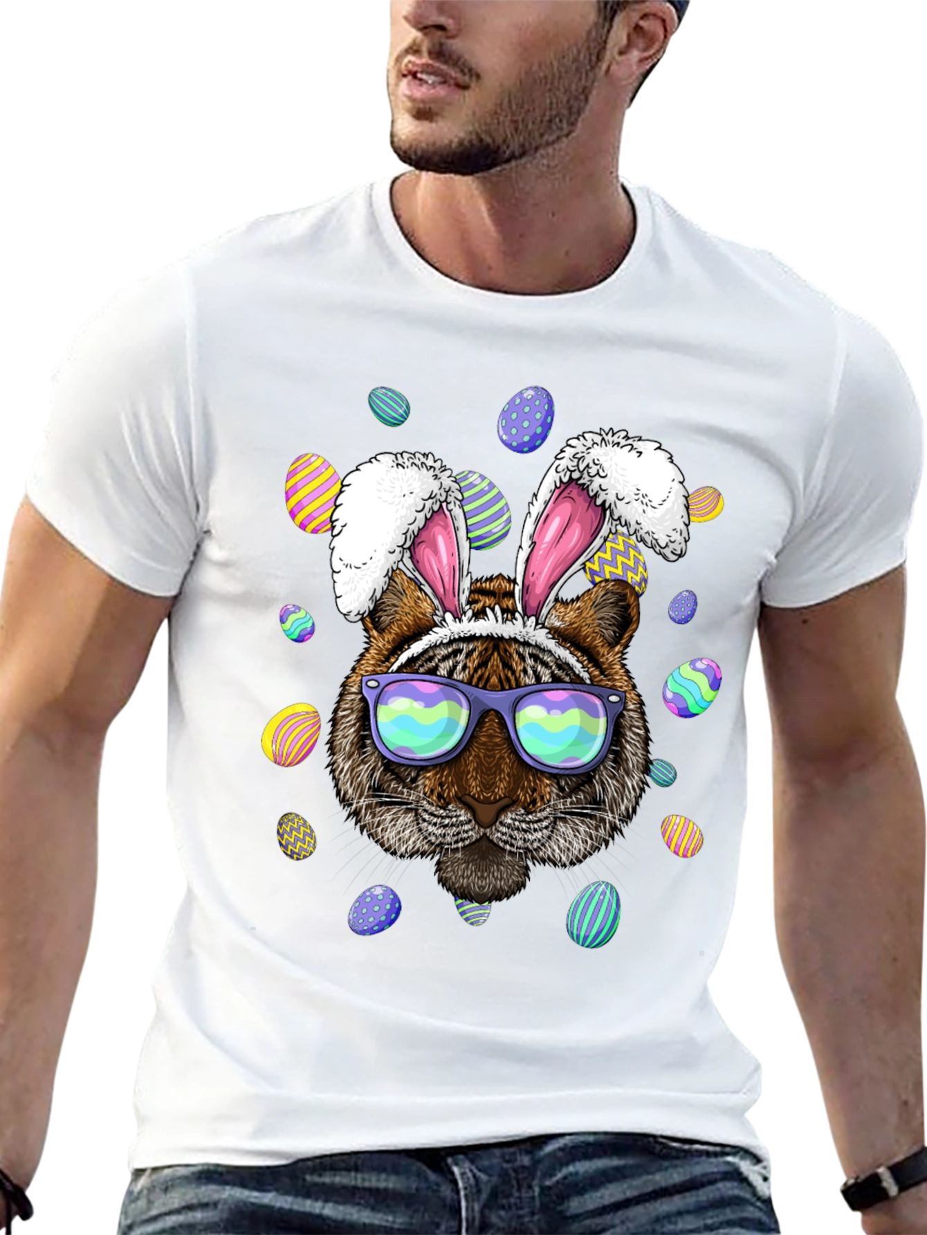 Easter Tiger Bunny Ears T-Shirt