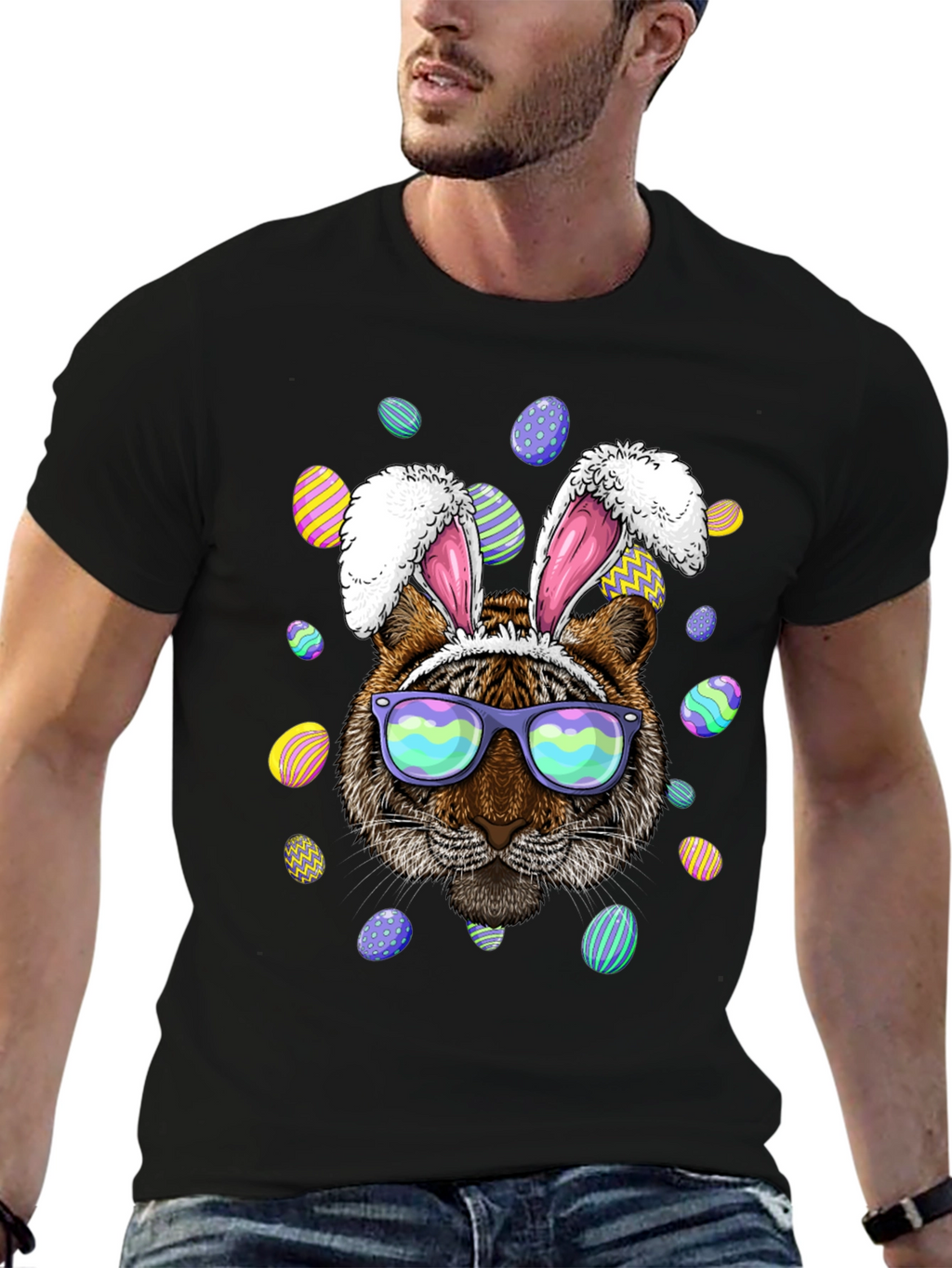 Easter Tiger Bunny Ears T-Shirt