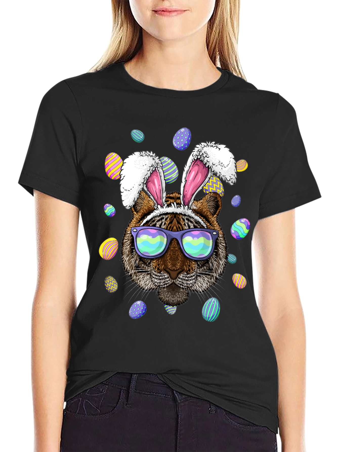 Easter Tiger Bunny Ears T-Shirt