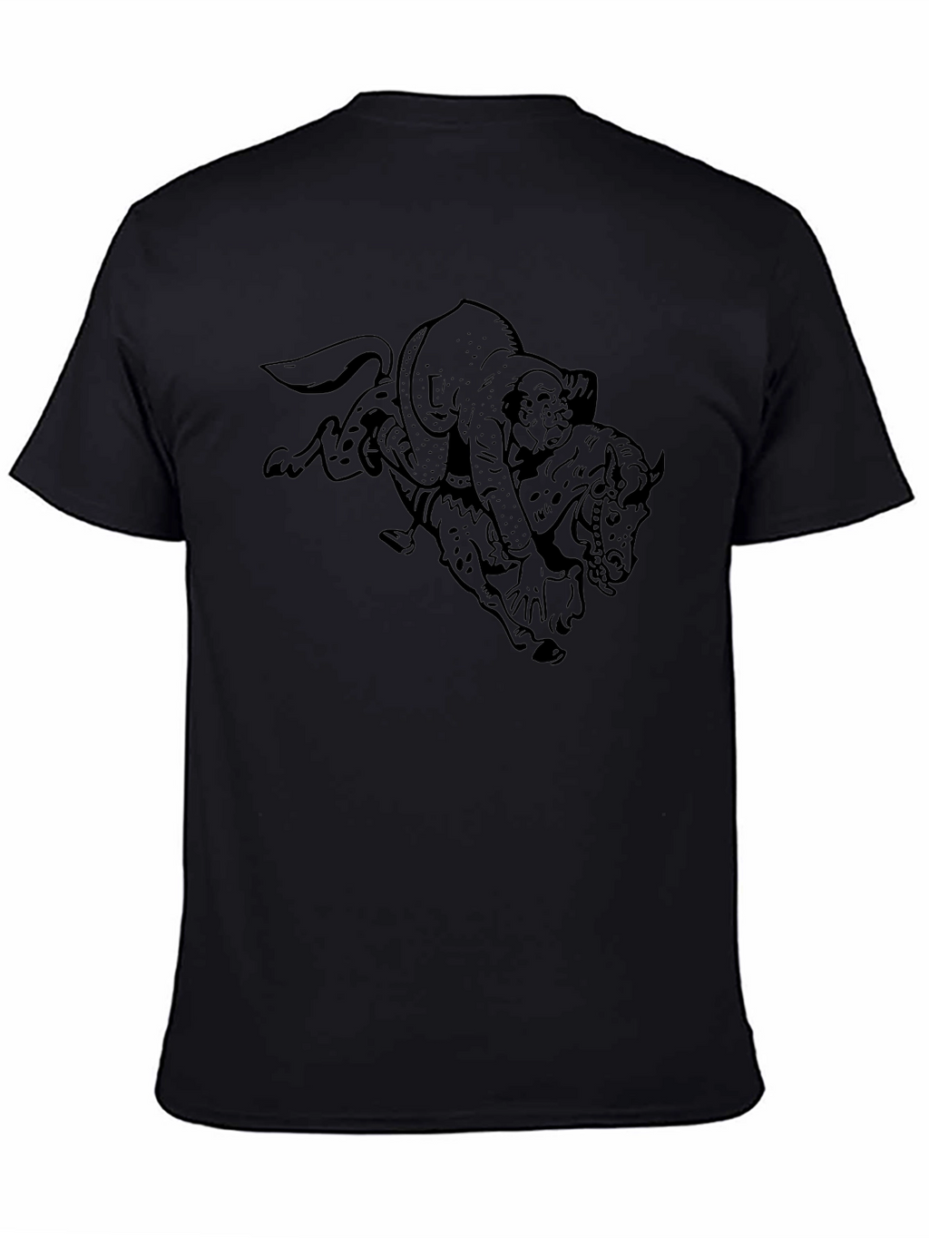 Black Graphic Tee - Bronco Rider