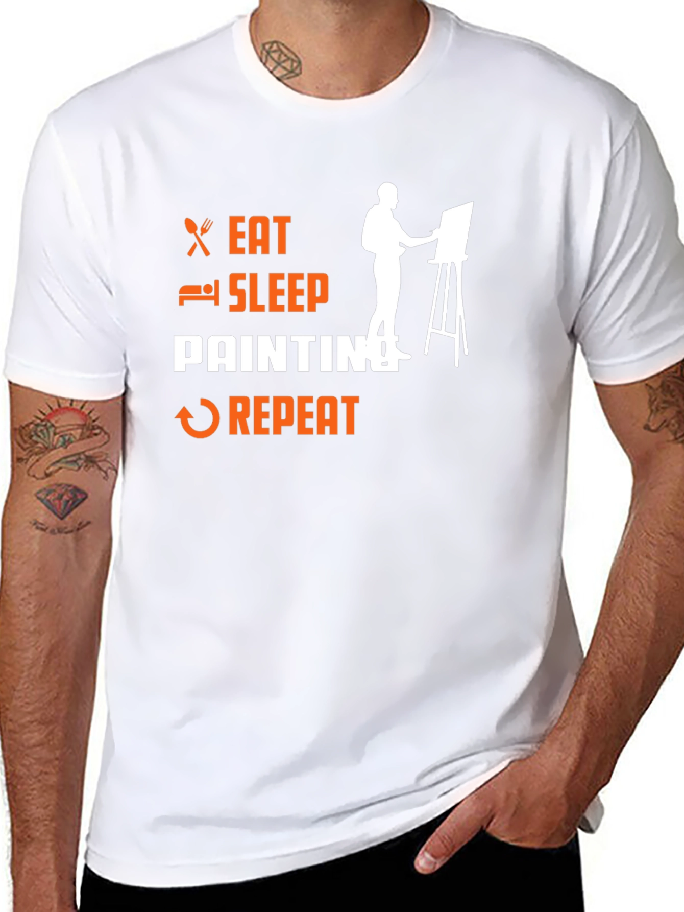 Eat Sleep Painting Repeat Black T-Shirt