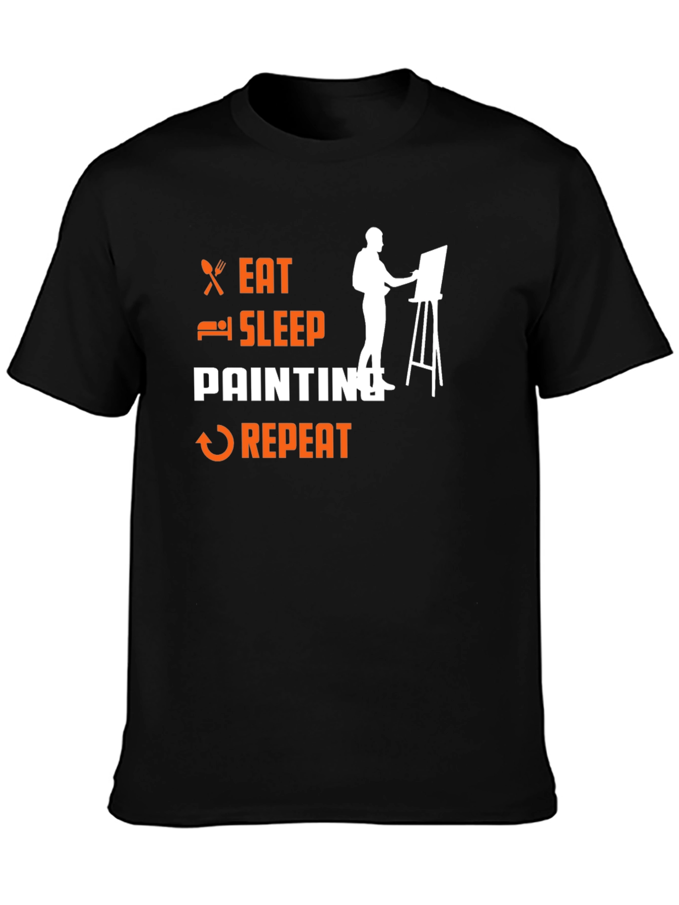 Eat Sleep Painting Repeat Black T-Shirt