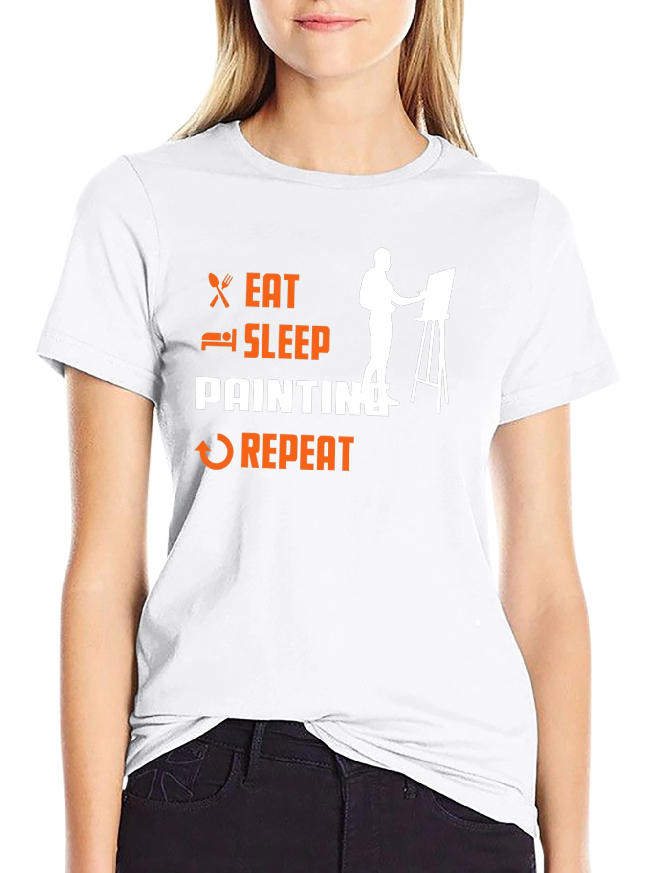 Eat Sleep Painting Repeat Black T-Shirt