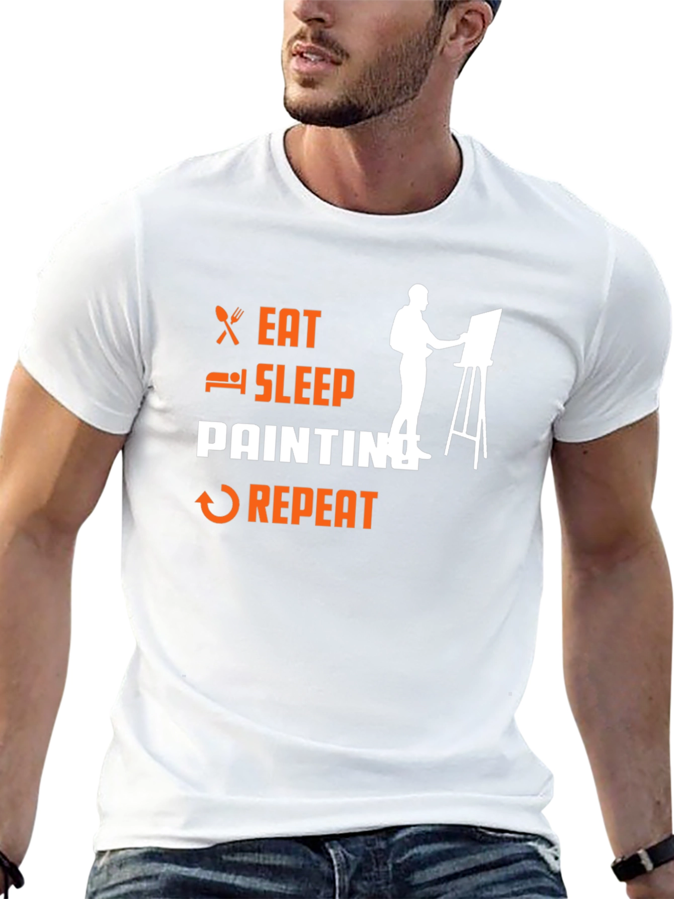 Eat Sleep Painting Repeat Black T-Shirt