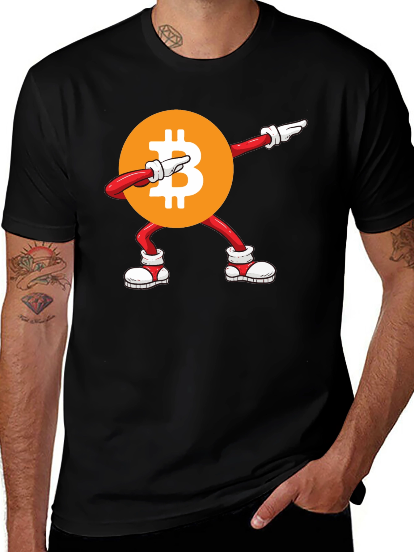 Bitcoin Dabbing Graphic Tee - Crypto Fashion