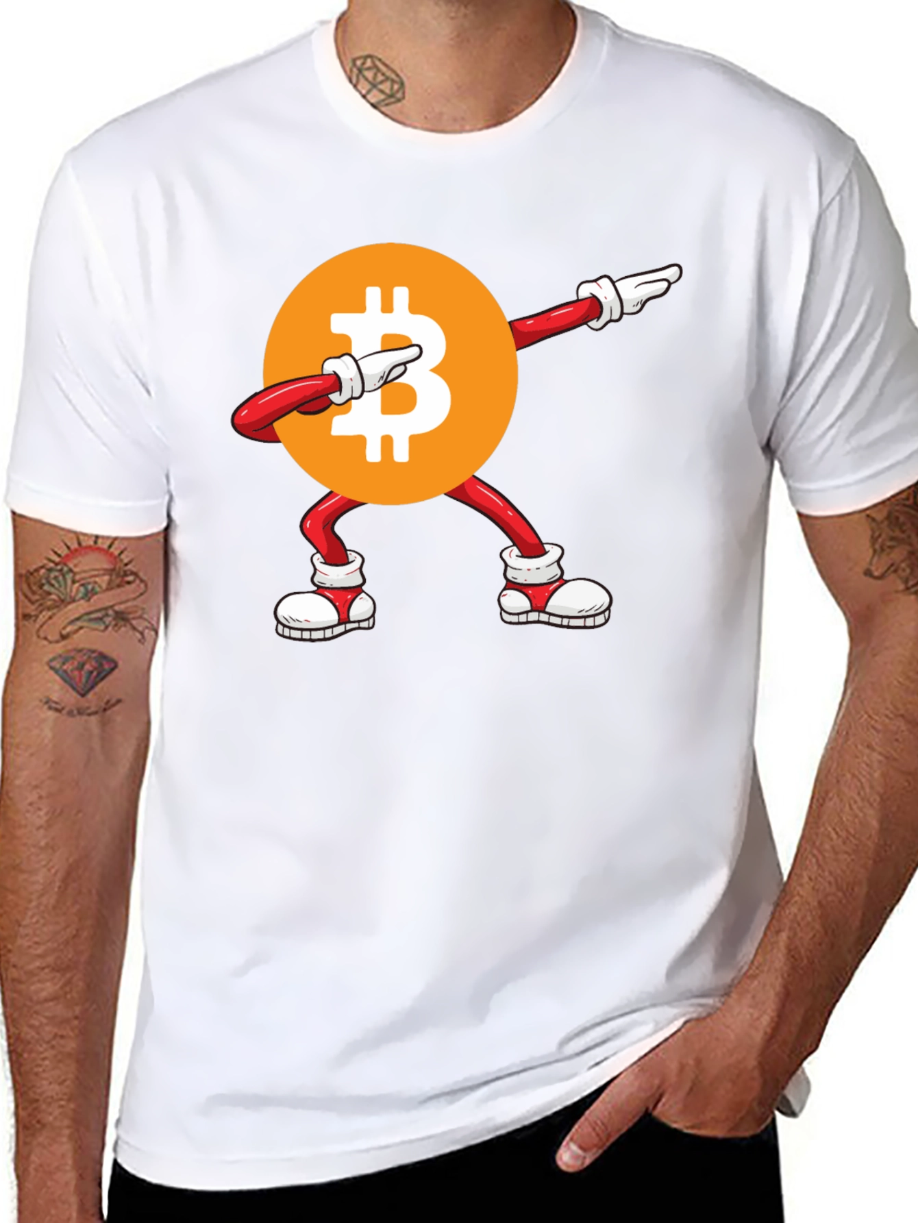 Bitcoin Dabbing Graphic Tee - Crypto Fashion