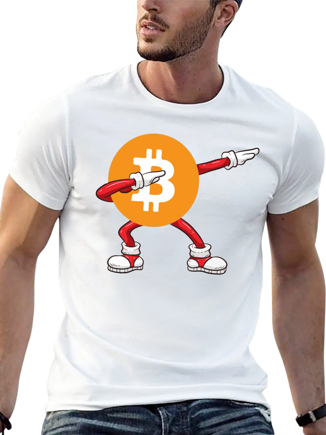 Bitcoin Dabbing Graphic Tee - Crypto Fashion