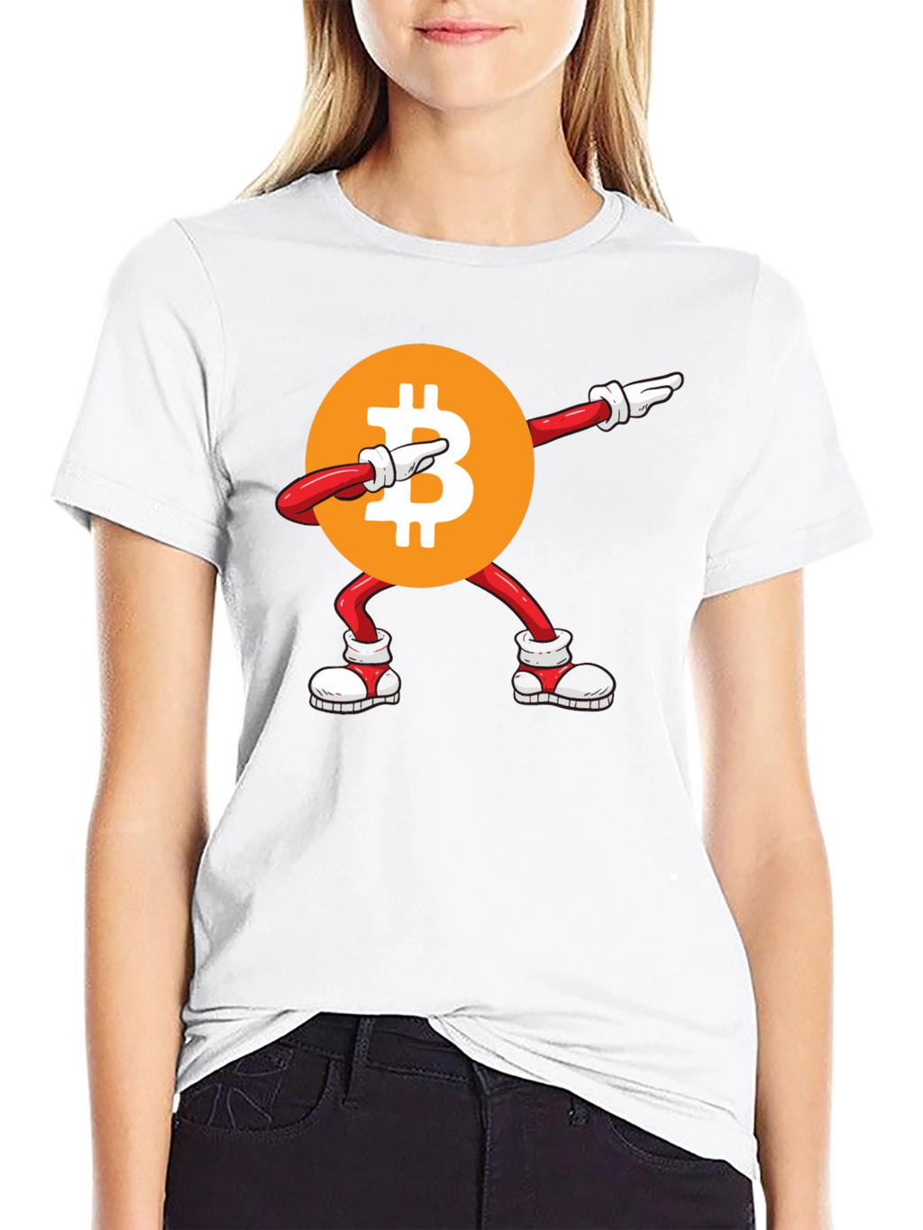 Bitcoin Dabbing Graphic Tee - Crypto Fashion