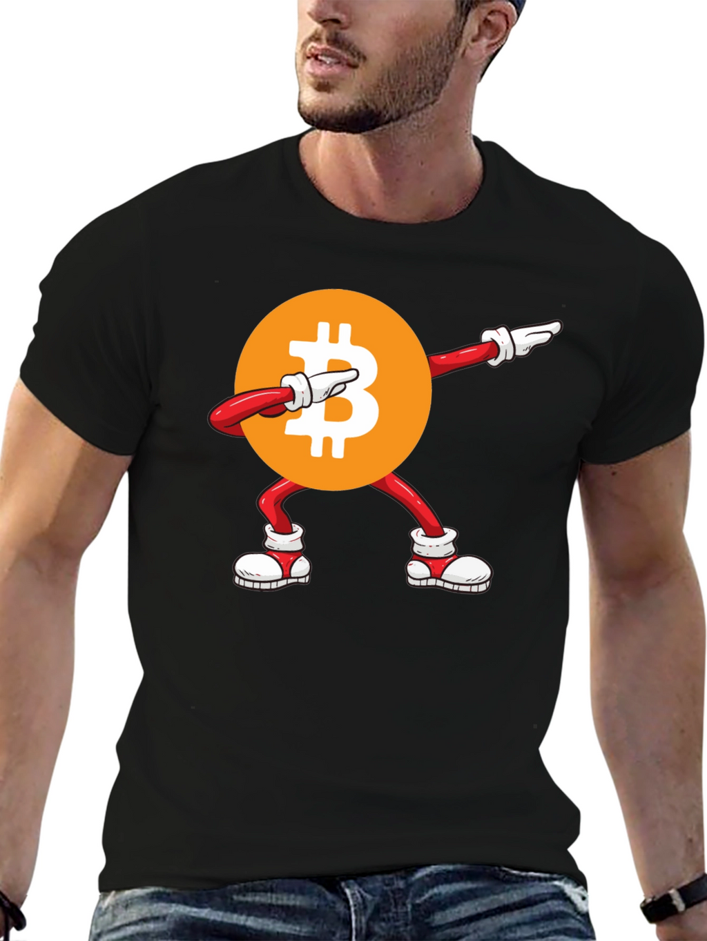 Bitcoin Dabbing Graphic Tee - Crypto Fashion