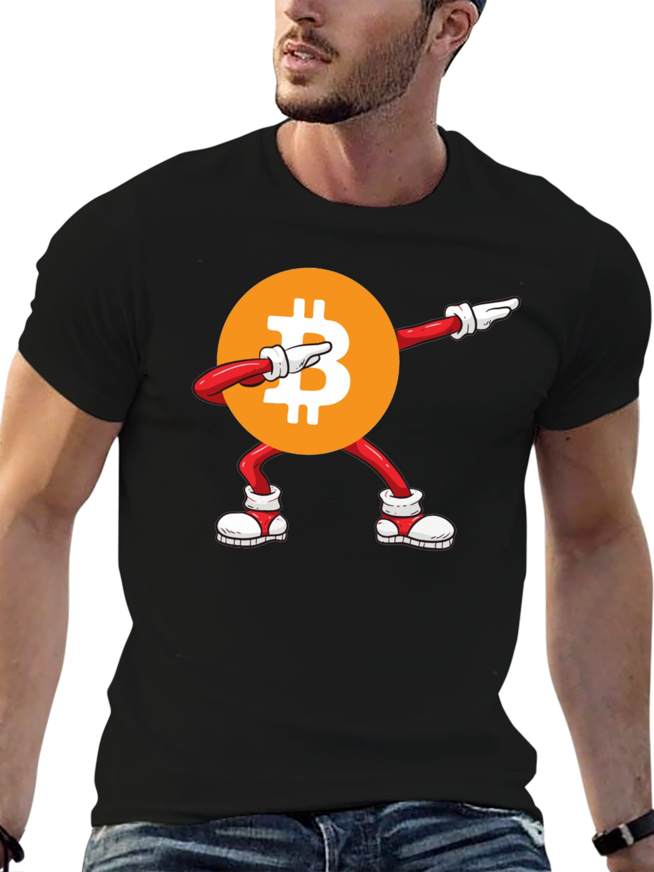 Bitcoin Dabbing Graphic Tee - Crypto Fashion