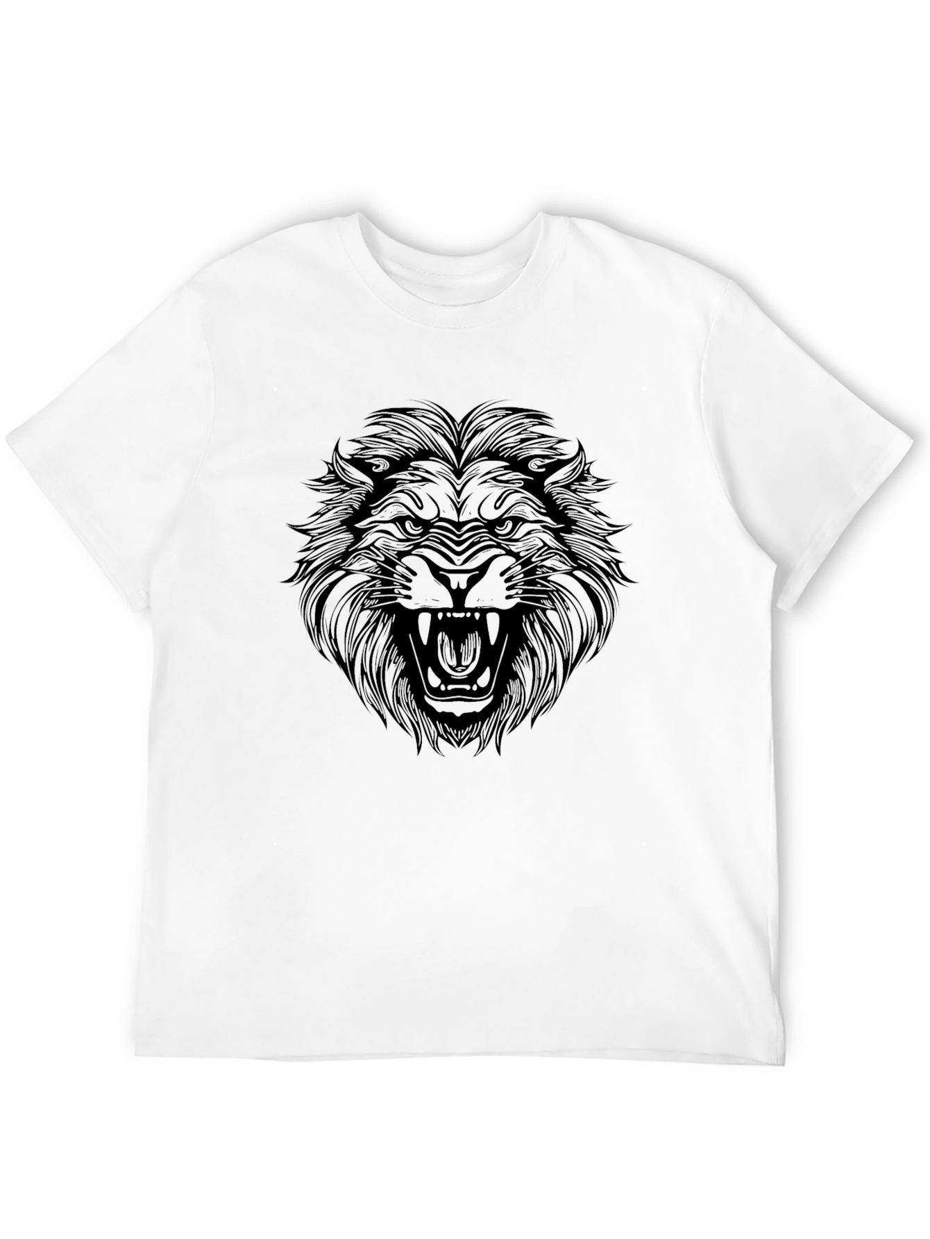Black Lion Graphic Tee - Roar in Style!