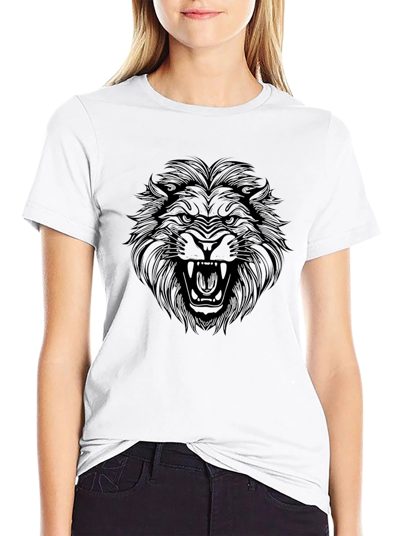 Black Lion Graphic Tee - Roar in Style!