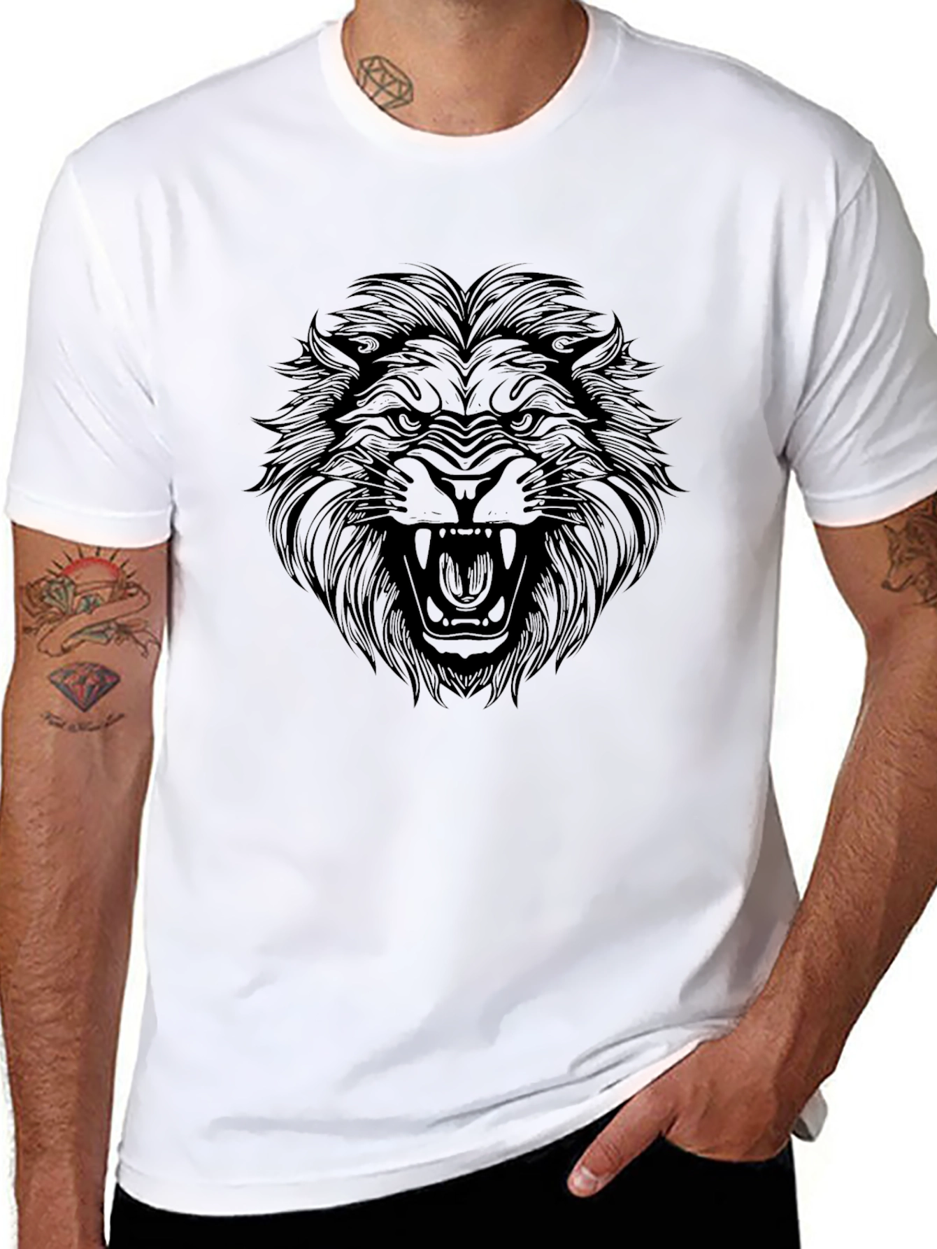 Black Lion Graphic Tee - Roar in Style!