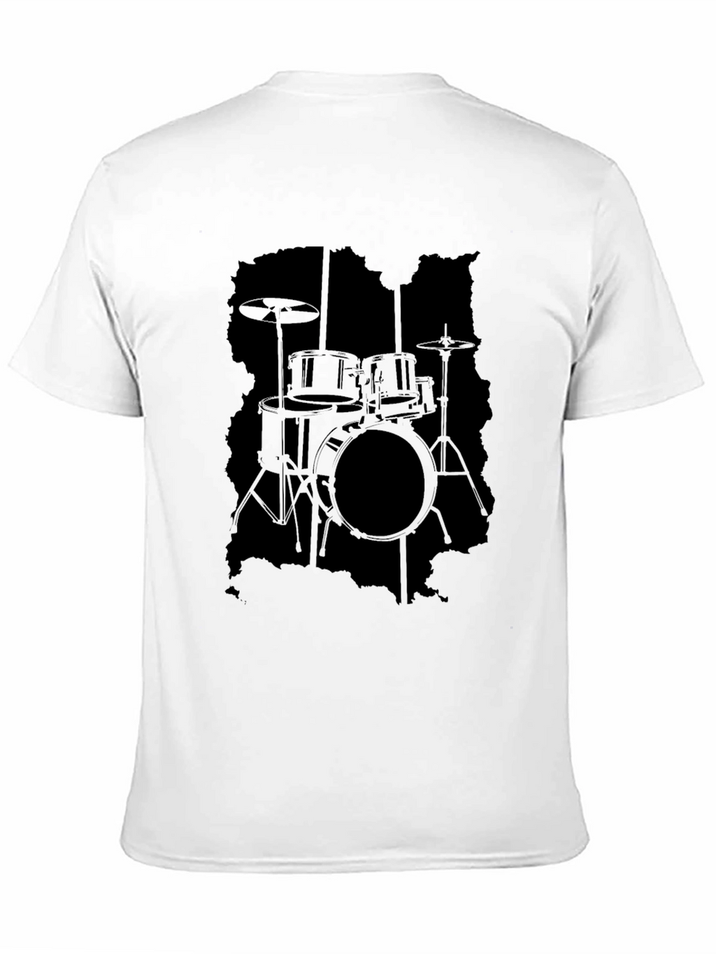 Black Drum Kit Silhouette Graphic Tee