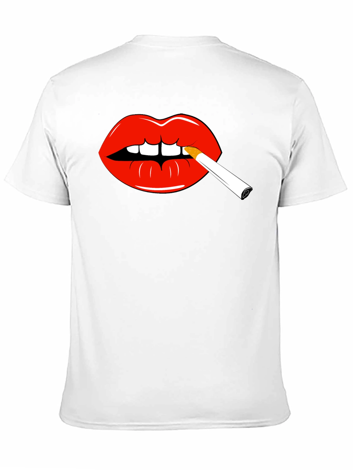 Lips Smoking Cigarette Graphic Tee - Bold Statement Shirt