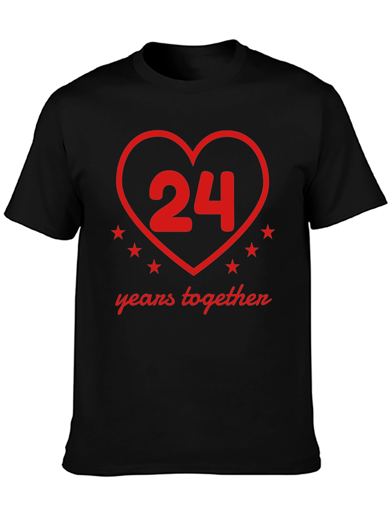 24 Years Together Anniversary T-Shirt - Heart Design