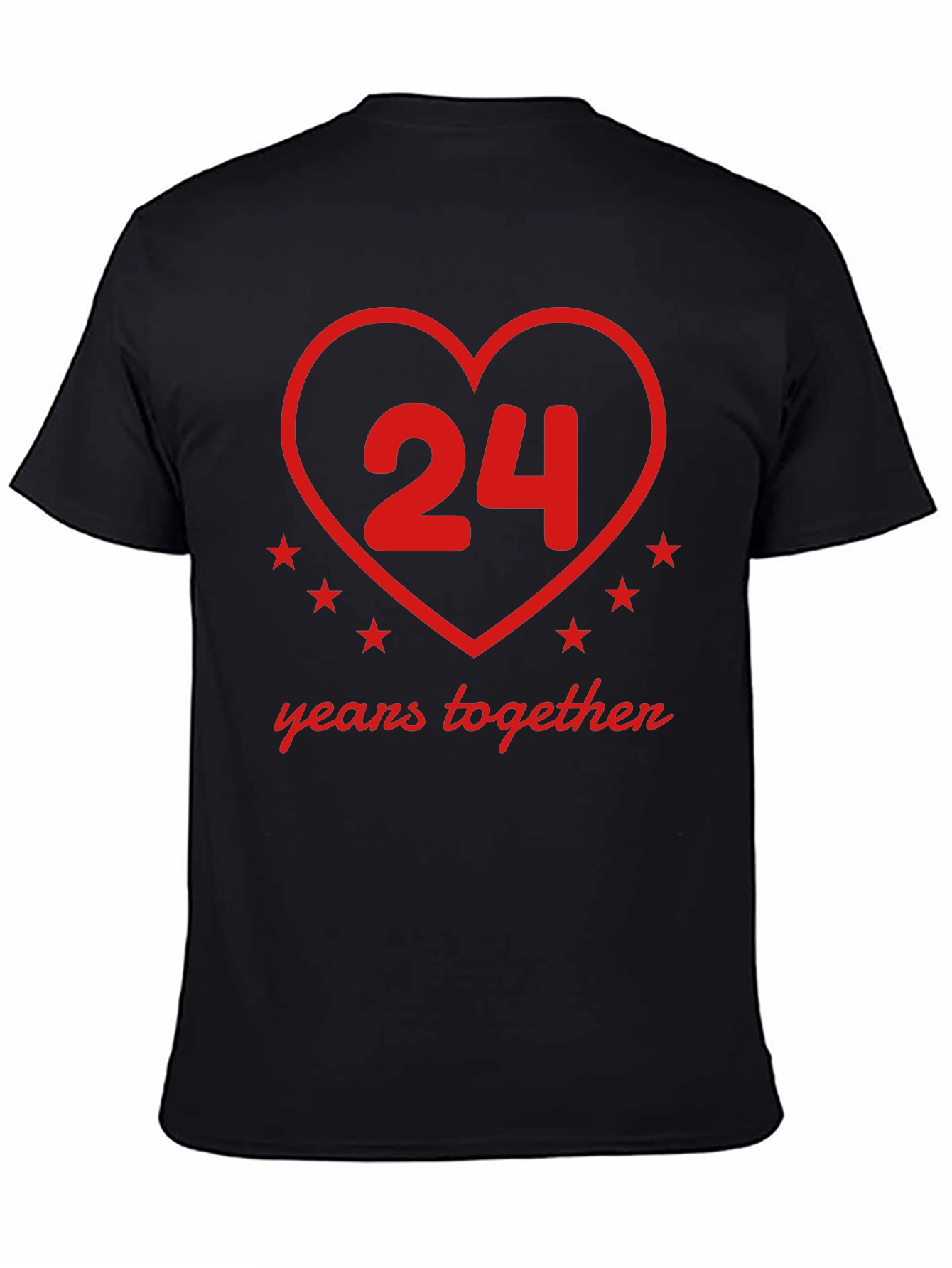 24 Years Together Anniversary T-Shirt - Heart Design