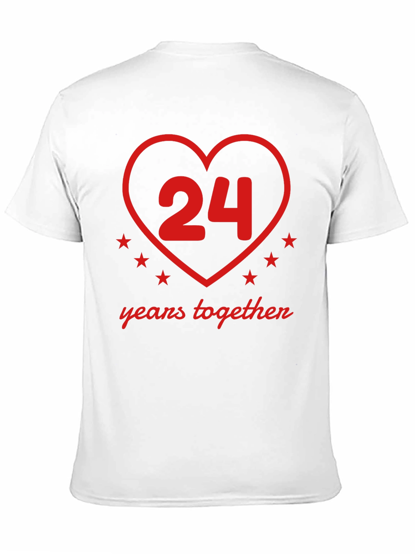 24 Years Together Anniversary T-Shirt - Heart Design