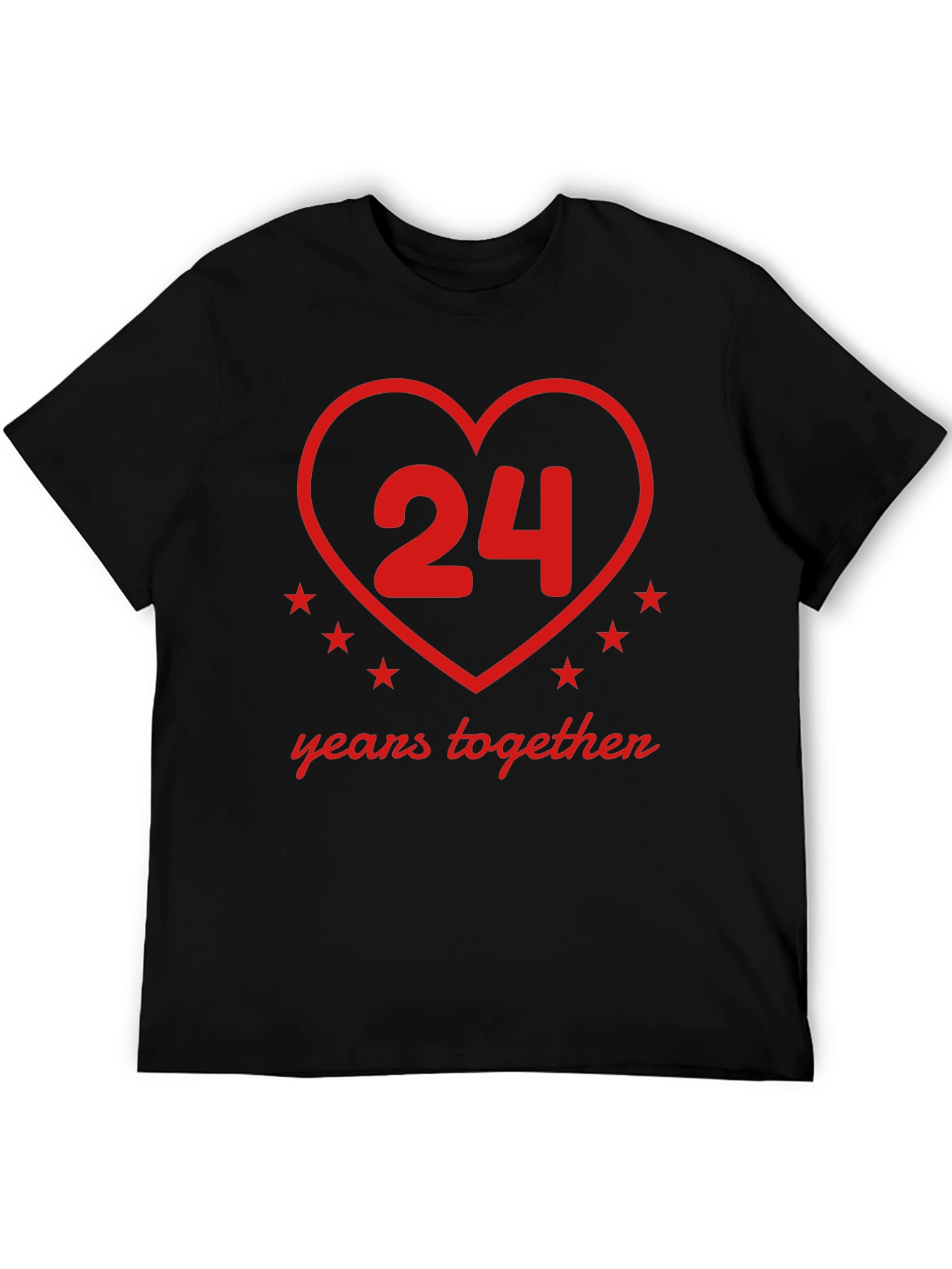 24 Years Together Anniversary T-Shirt - Heart Design