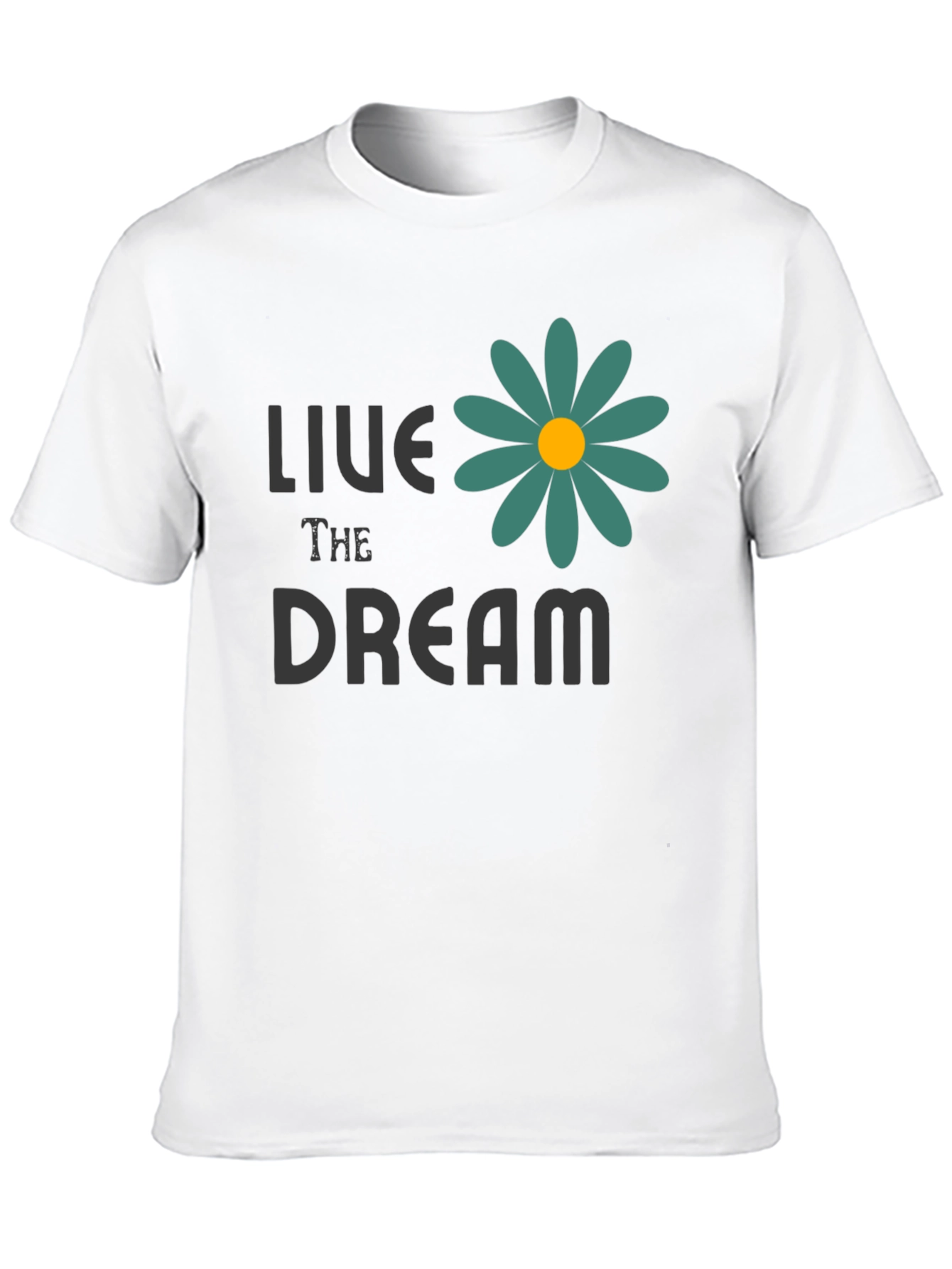 Live the Dream Flower Graphic Tee - Black