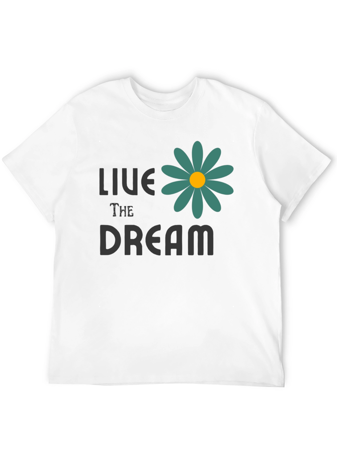 Live the Dream Flower Graphic Tee - Black