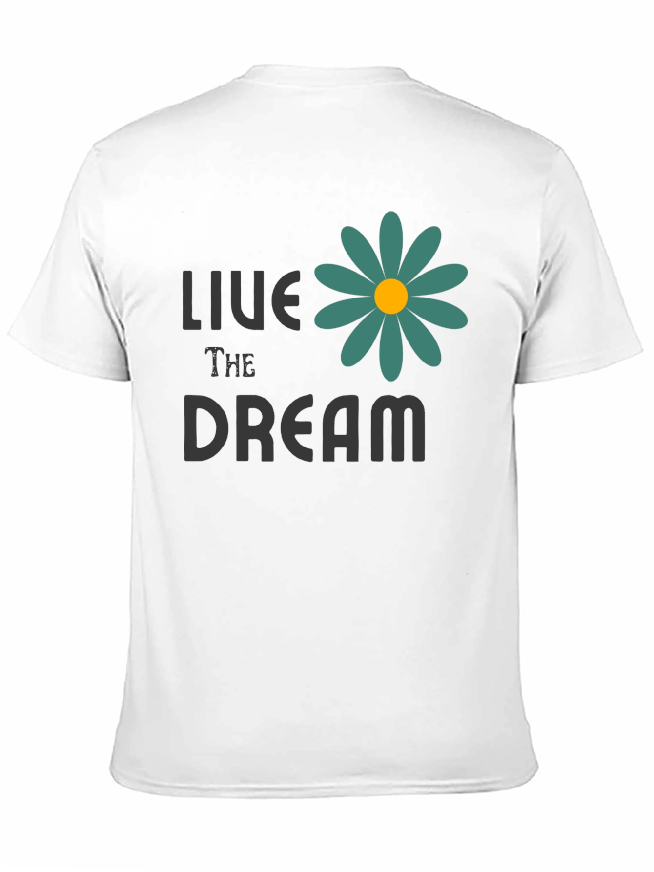 Live the Dream Flower Graphic Tee - Black