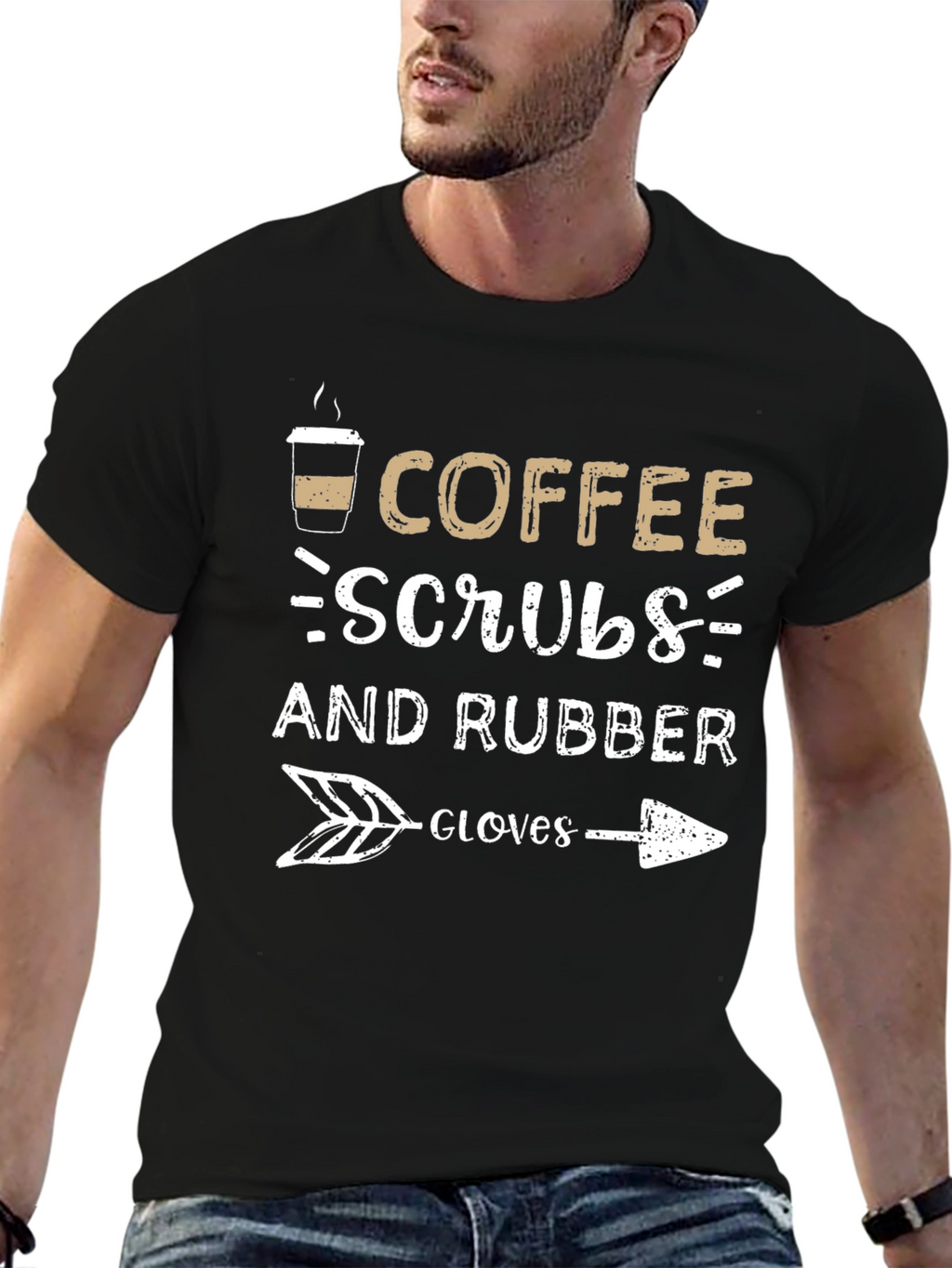 Coffee Scrubs & Rubber Gloves Graphic T-Shirt