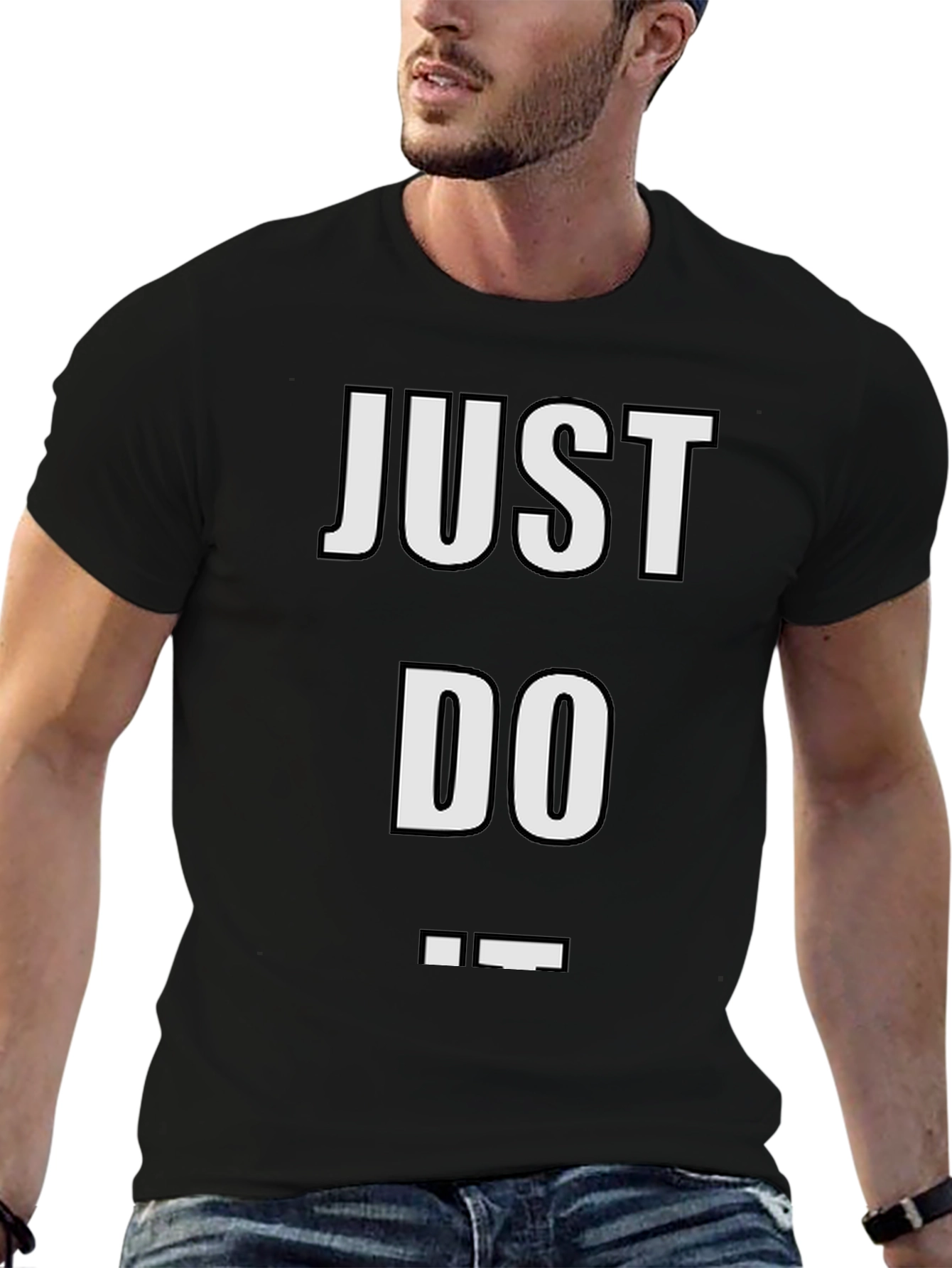 Just Do It Tee - Stylish Black T-Shirt