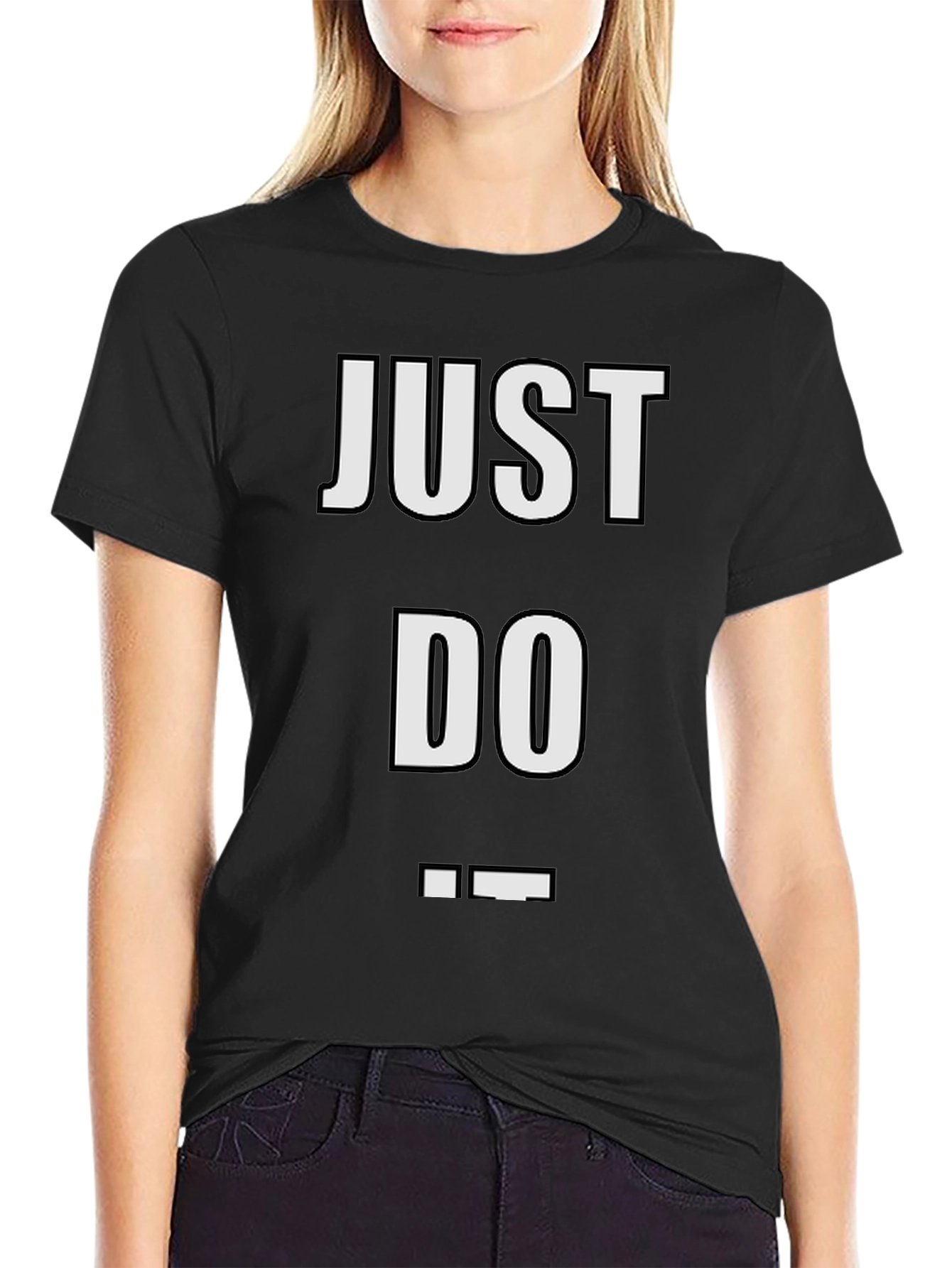 Just Do It Tee - Stylish Black T-Shirt