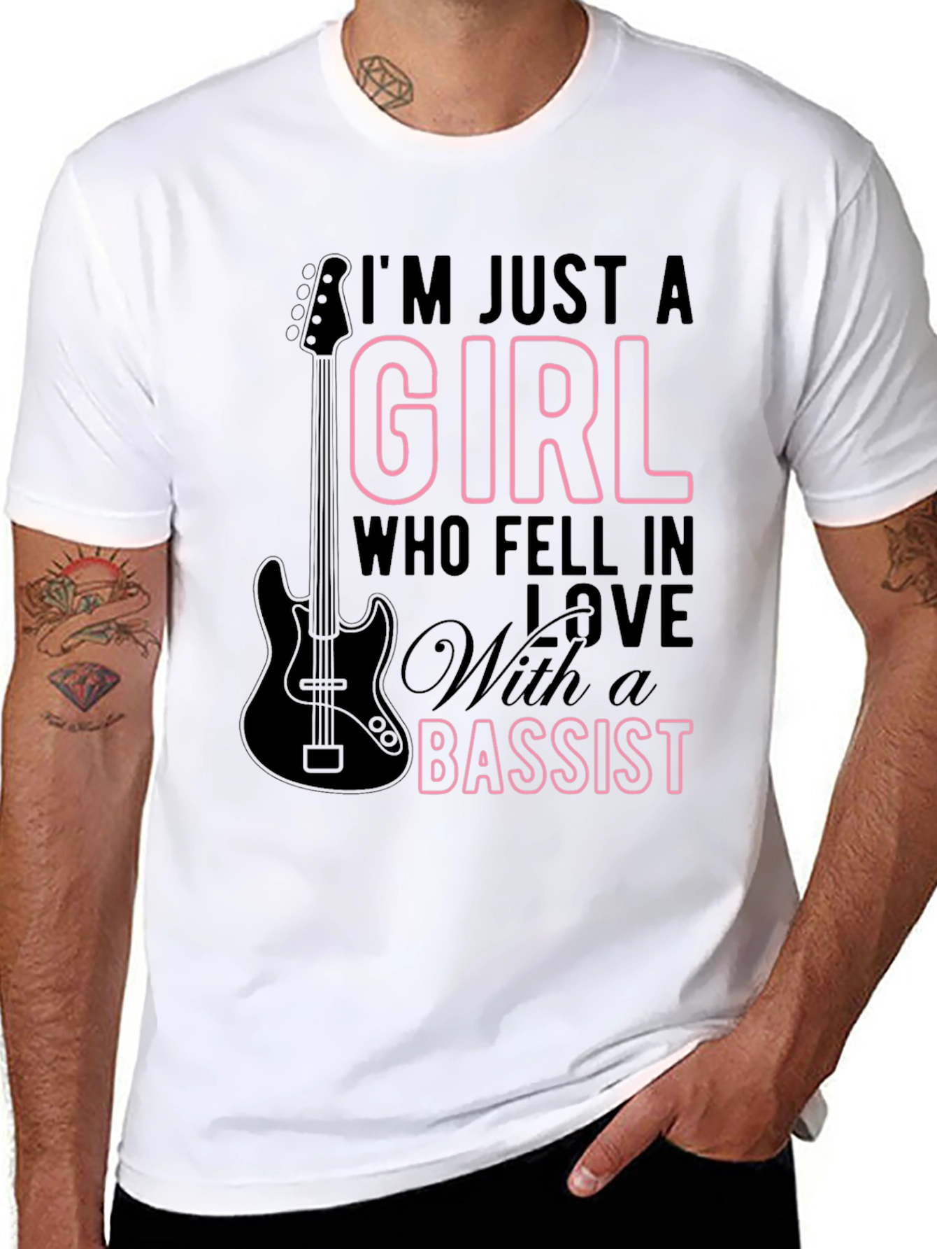 Girl Bassist Graphic Tee - Music Lovers T-Shirt