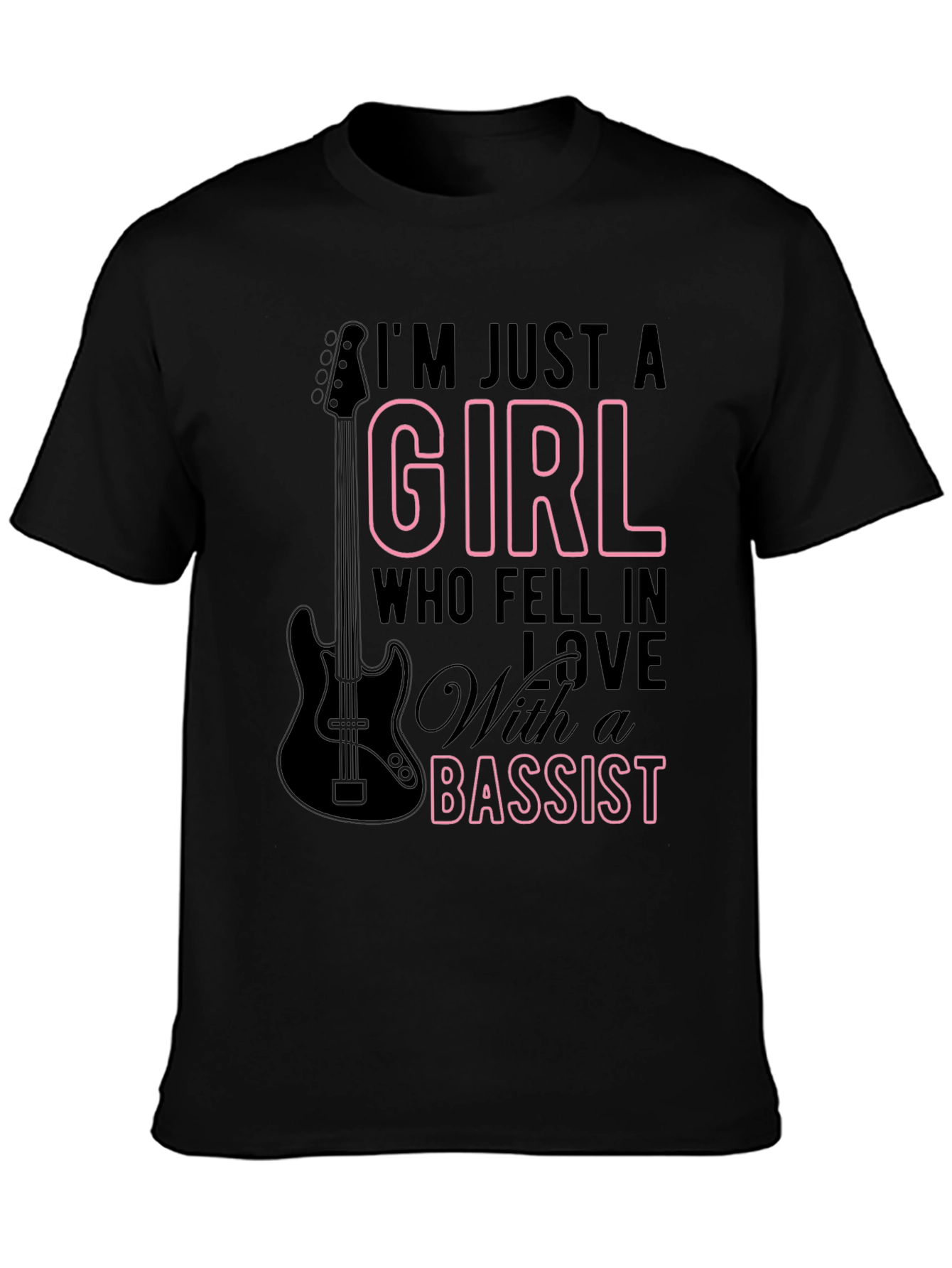 Girl Bassist Graphic Tee - Music Lovers T-Shirt